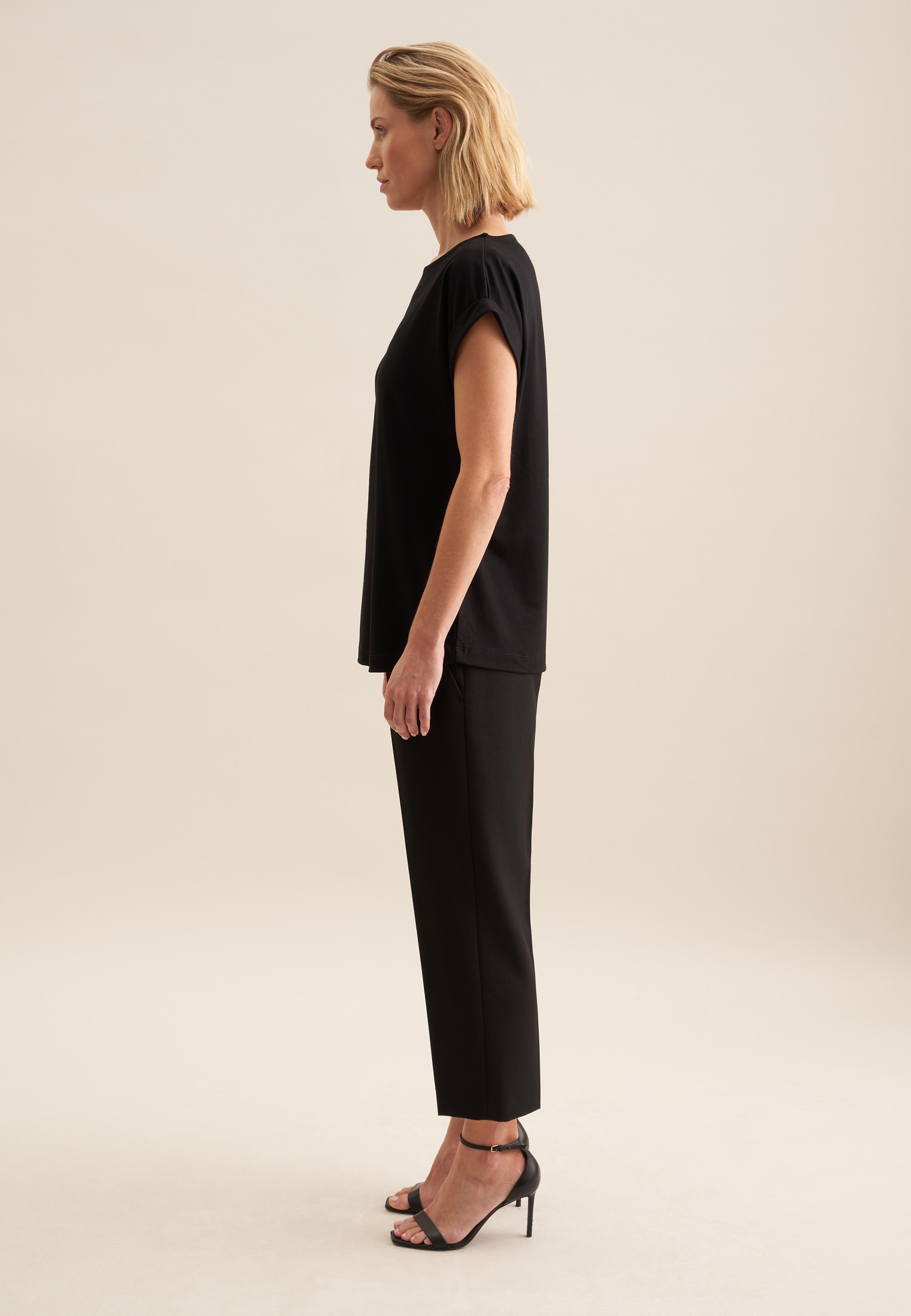 seidensticker Klassische Bluse »Schwarze Rose« Ohne Arm Rundhals Uni