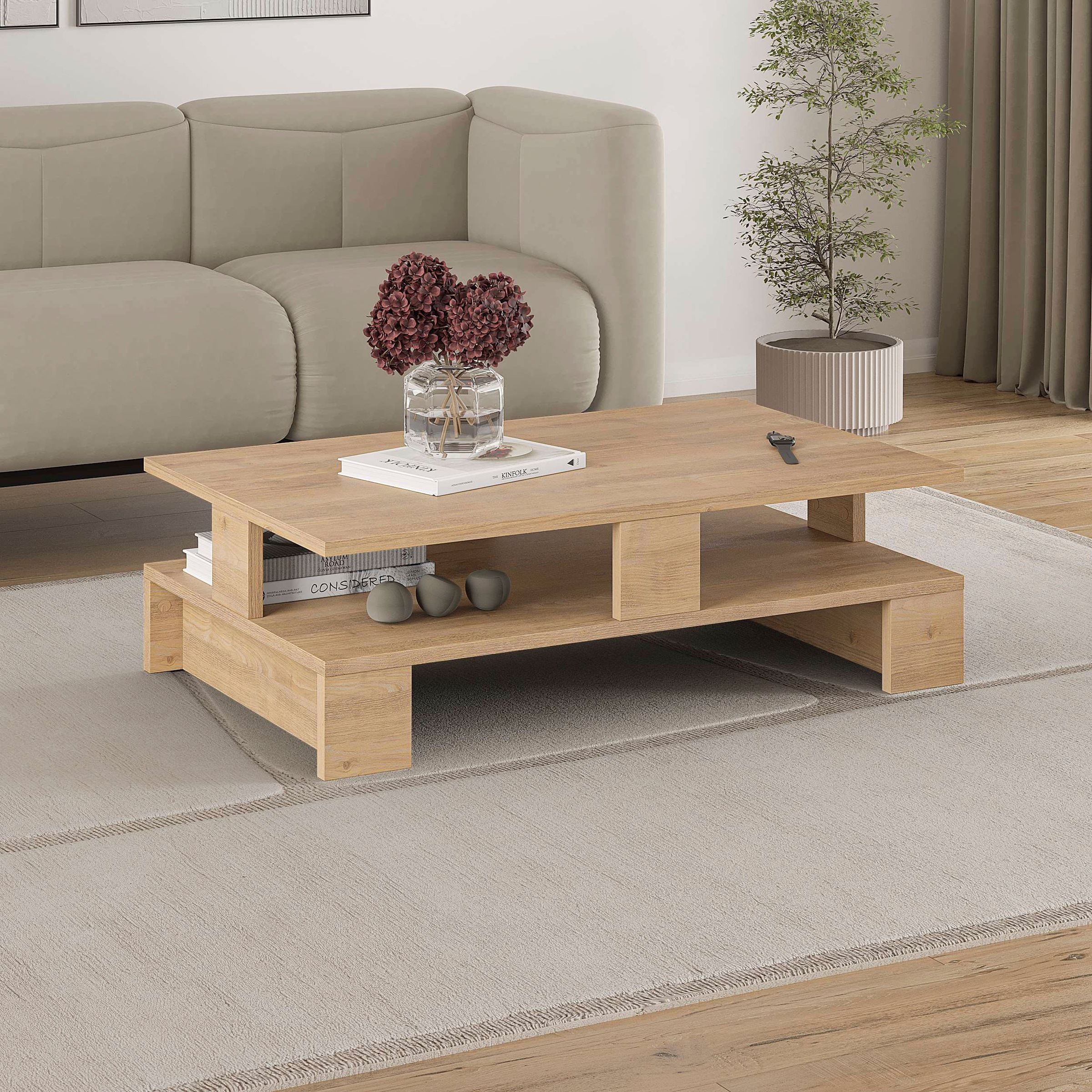 Decortie Couchtisch »MANSU COUCHTISCH«, (Packung, 1 St.), Leichte Montage, Lagerung, Platzsparend