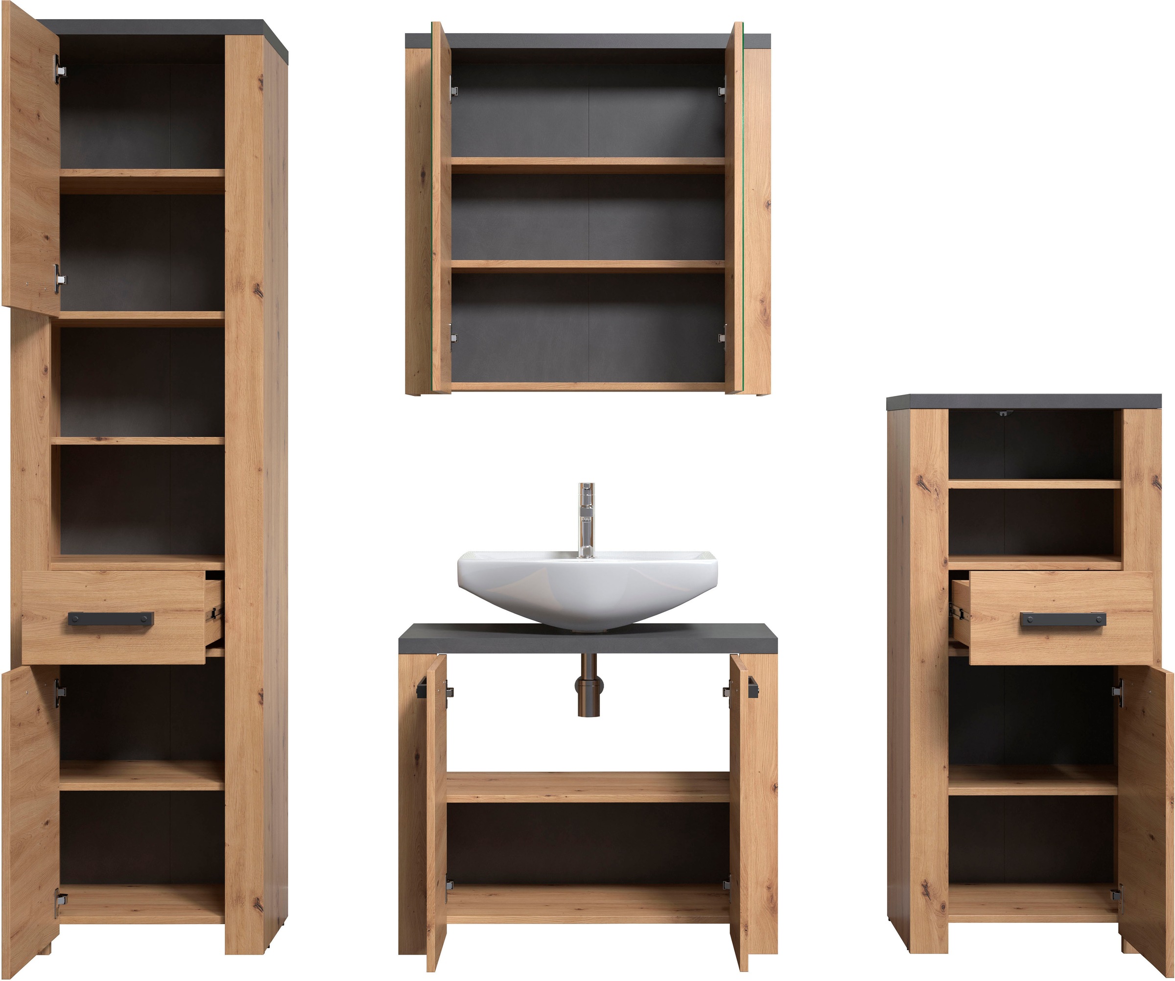welltime Badezimmer-Set »Ambres« 4 Stk. tlg.