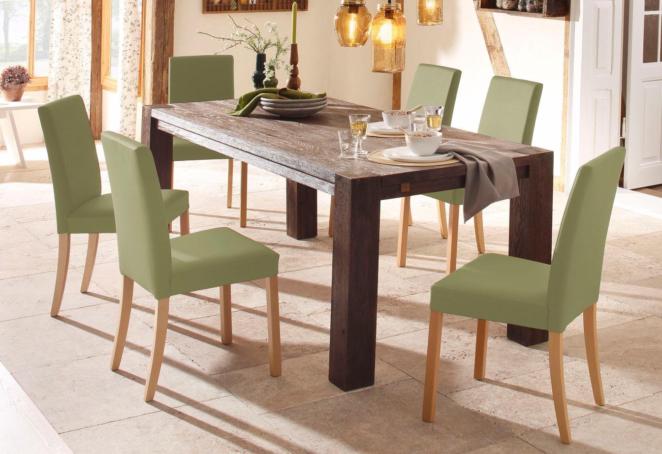 Home affaire Esszimmerstuhl »Nina Polsterstuhl Landhaus, Gestell Massivholz«, (Set), 2 St., Kunstleder, im 2er, 4er oder 6er-Set, Bestseller