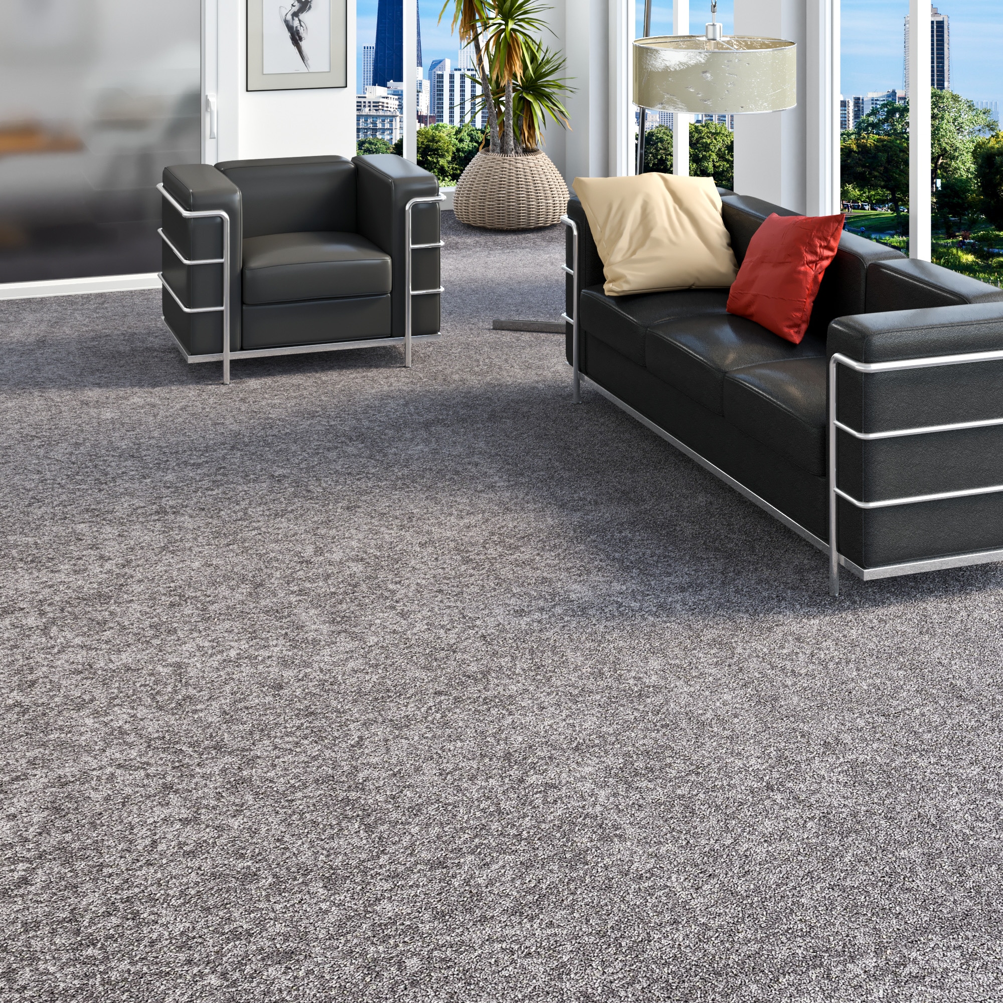 OTTO home Teppichboden "Rava, Velours, Gesamthöhe 16 mm" rechteckig Uni Farben, Breite 400 cm, weich, strapazierfähig, Wohnzimmer