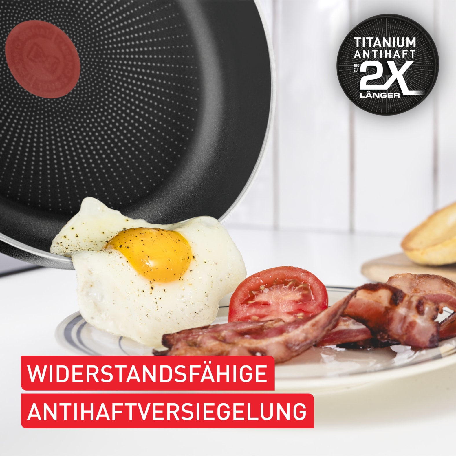 Tefal Bratpfanne »Hard Titanium Essential, Titanium Antihaftversiegelung« Aluminium 1 Stk. tlg. kompatibel Gas-/Elektro-/Keramikherden, nicht induktionsgeeignet