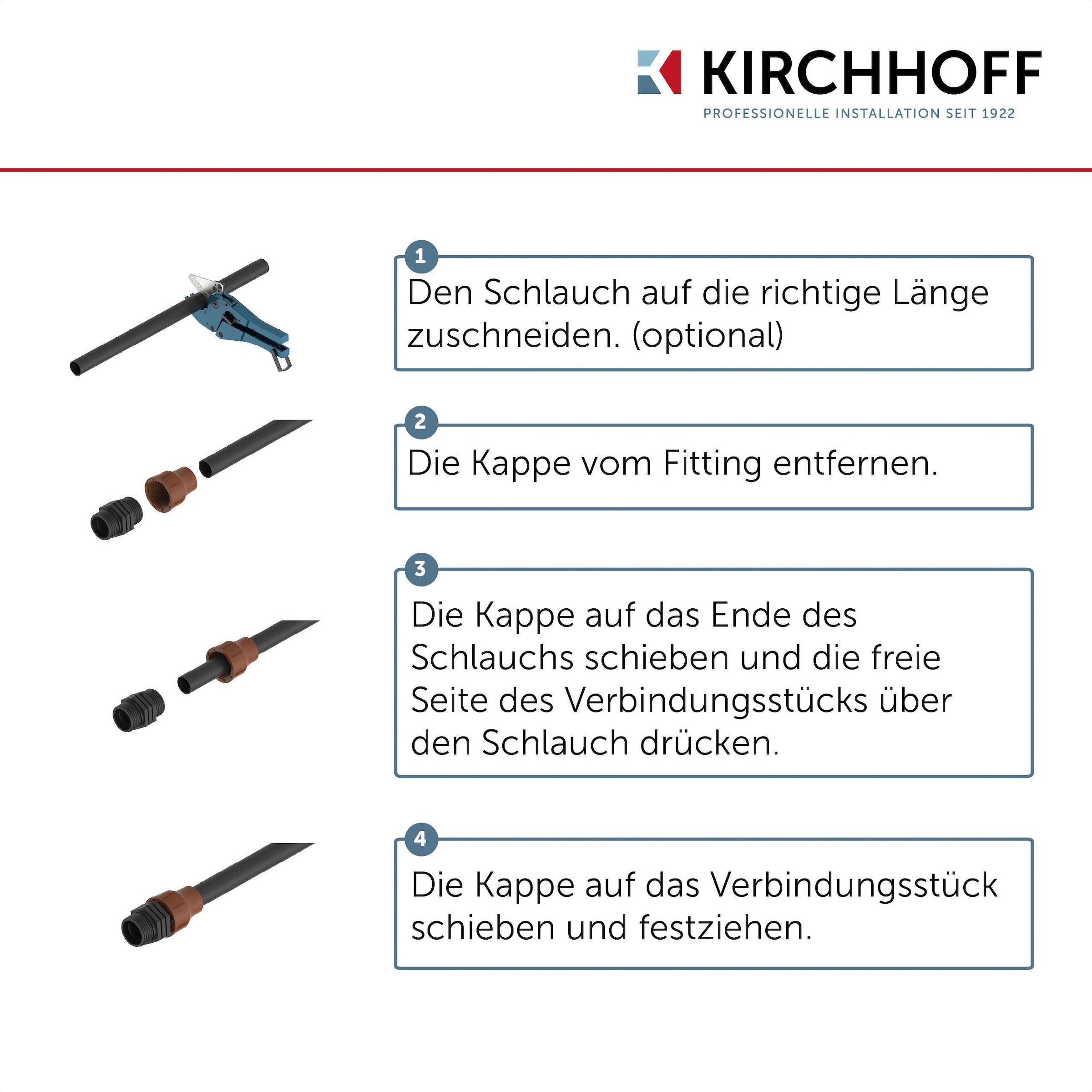 Kirchhoff Winkelstück, für Tröpfchenbewässerung, Drip