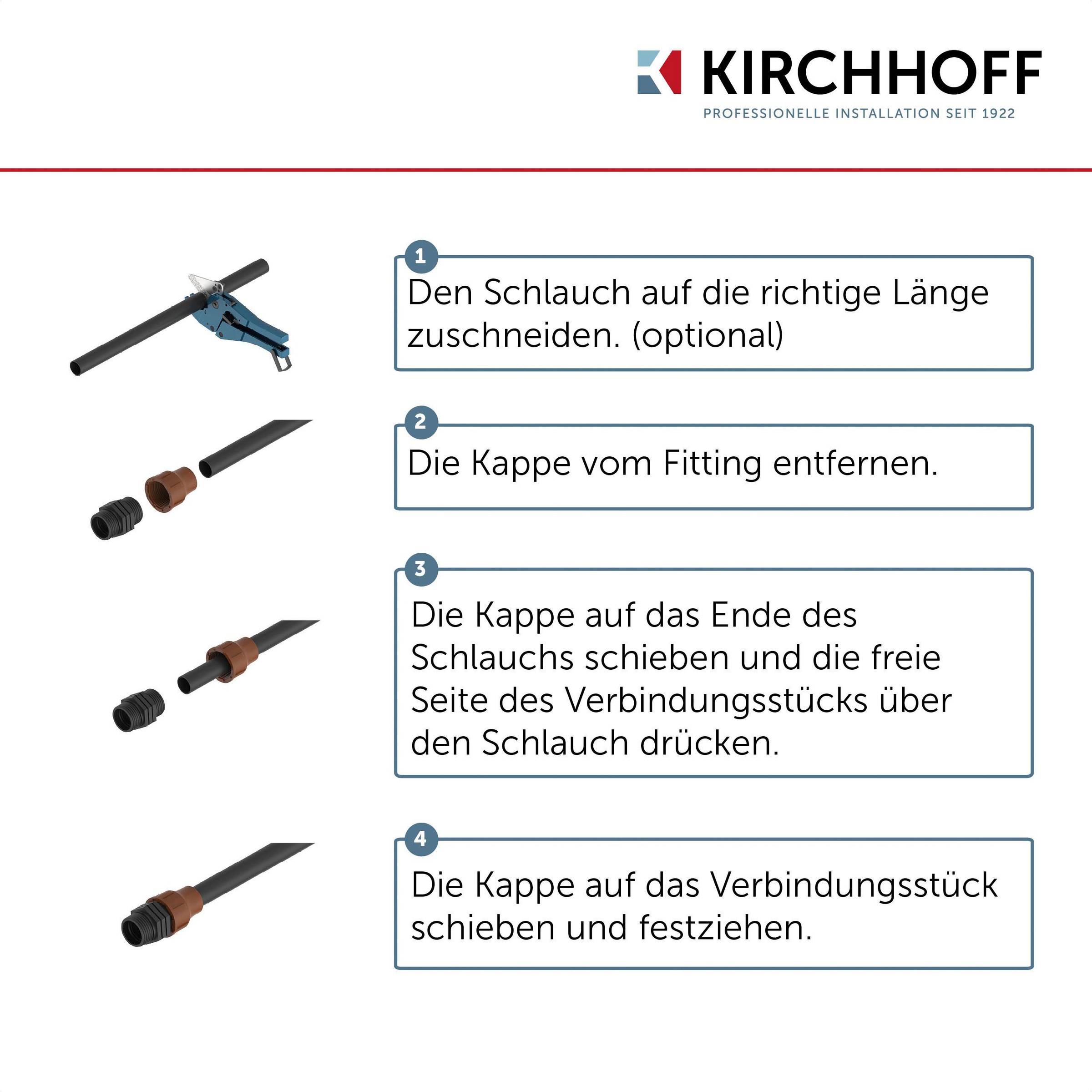 Kirchhoff Winkelstück, für Tröpfchenbewässerung, Drip