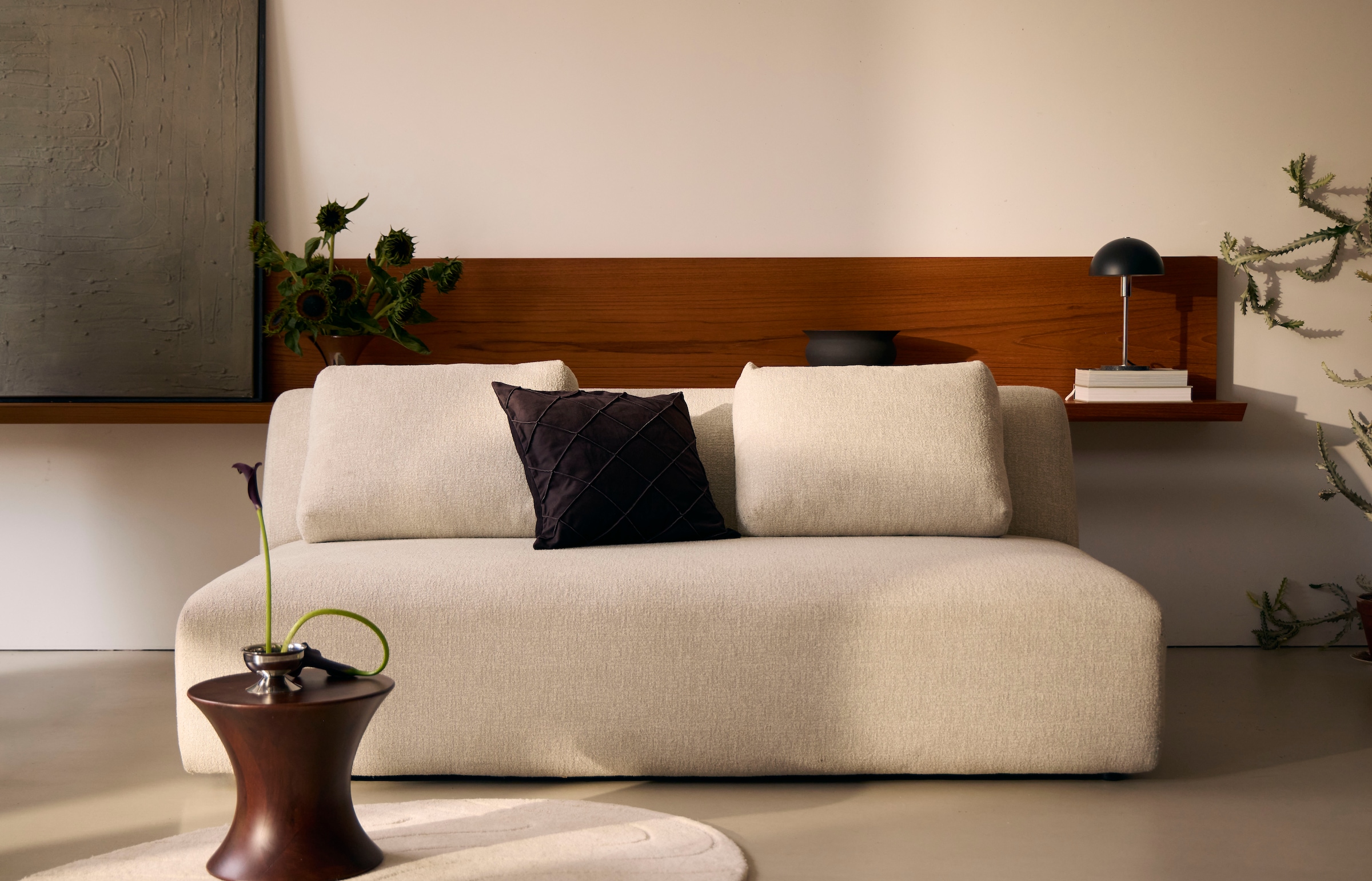 LeGer Home by Lena Gercke Schlafsofa »YLLIA 3-Sitzer (196 cm) mit verstellbarer Rückenlehne« Feiner Strukturbezug, Relax- und Bett-Funktion