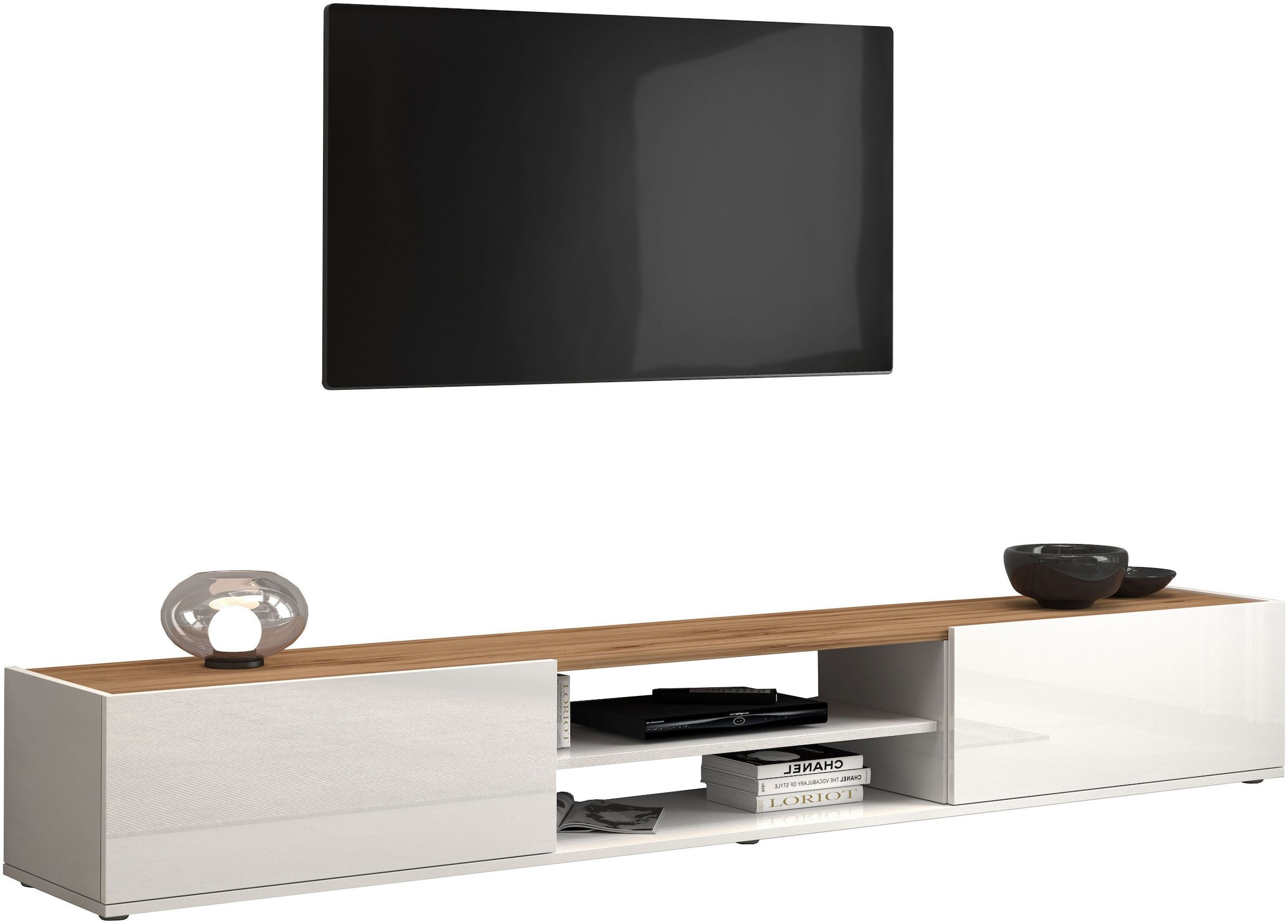 INOSIGN Lowboard »Garda,Lowboard,TV-Kommode,TV-Möbel,TV-Bank«, stehend und hängend mit 2 Klappen, 1 Einlegeboden, Breite 210 cm