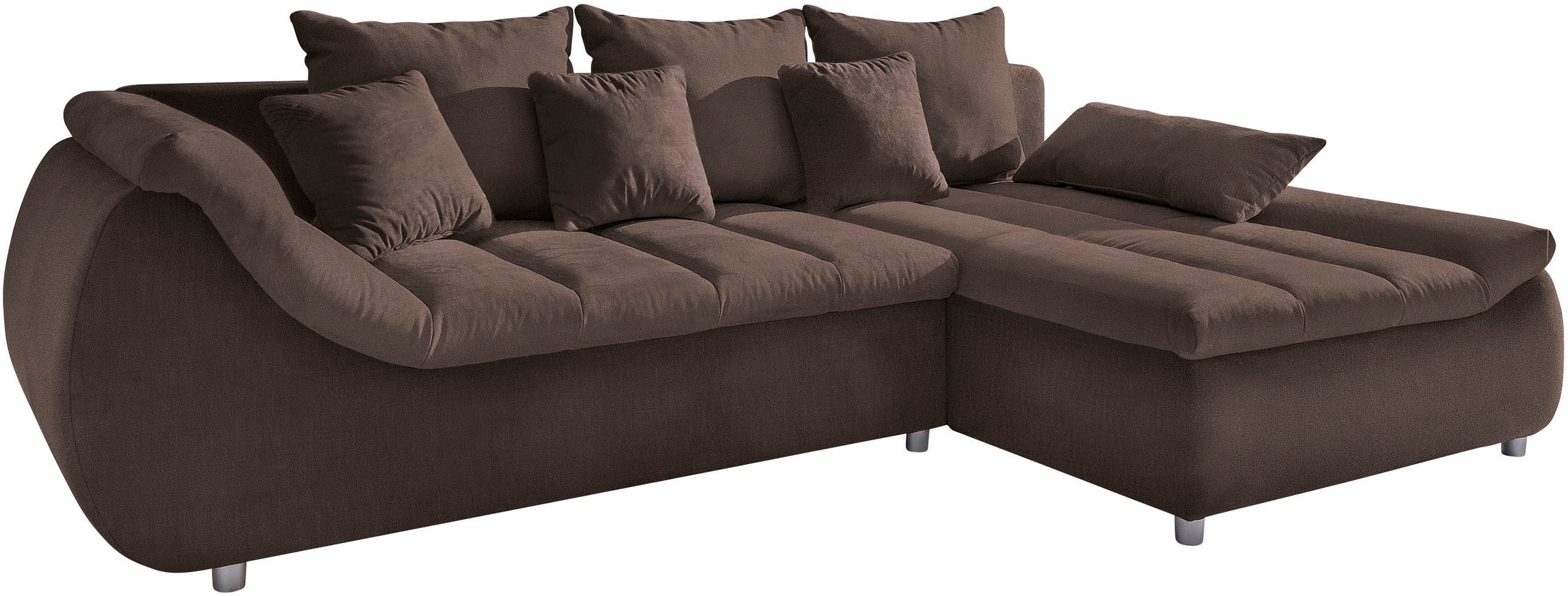 INOSIGN Ecksofa »Imola elegant und bequem, aktuelle Steppung im Sitz, L-Form«, wahlweise mit Bettfunktion