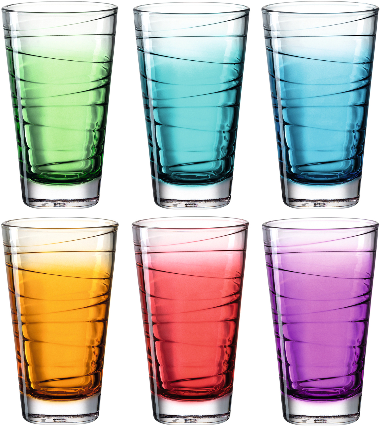 Longdrinkglas »VARIO STRUTTURA«, (Set, 6 tlg.), Colori-Glas, Farbverlauf, 280 ml,...