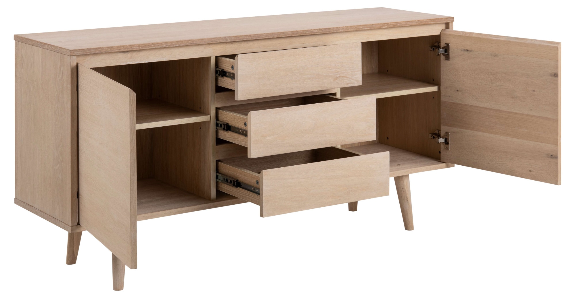 ACTONA GROUP Sideboard »Nagano« Anrichte, Eiche/Furnier, 2 Türen, 2 Einlegeböden, 3 Schubladen, 150 cm