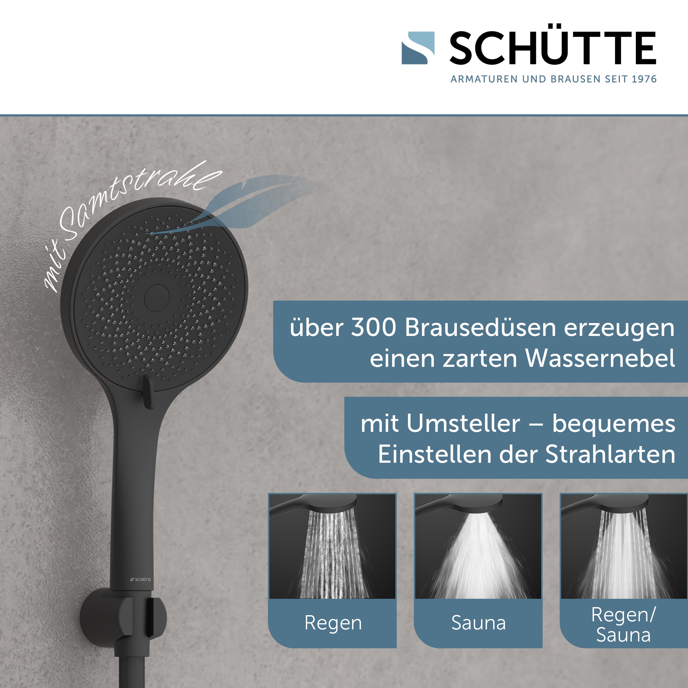 Schütte Handbrause »CAPRI«, Duschbrause, 3-fach verstellbar, Antikalk, wassersparend