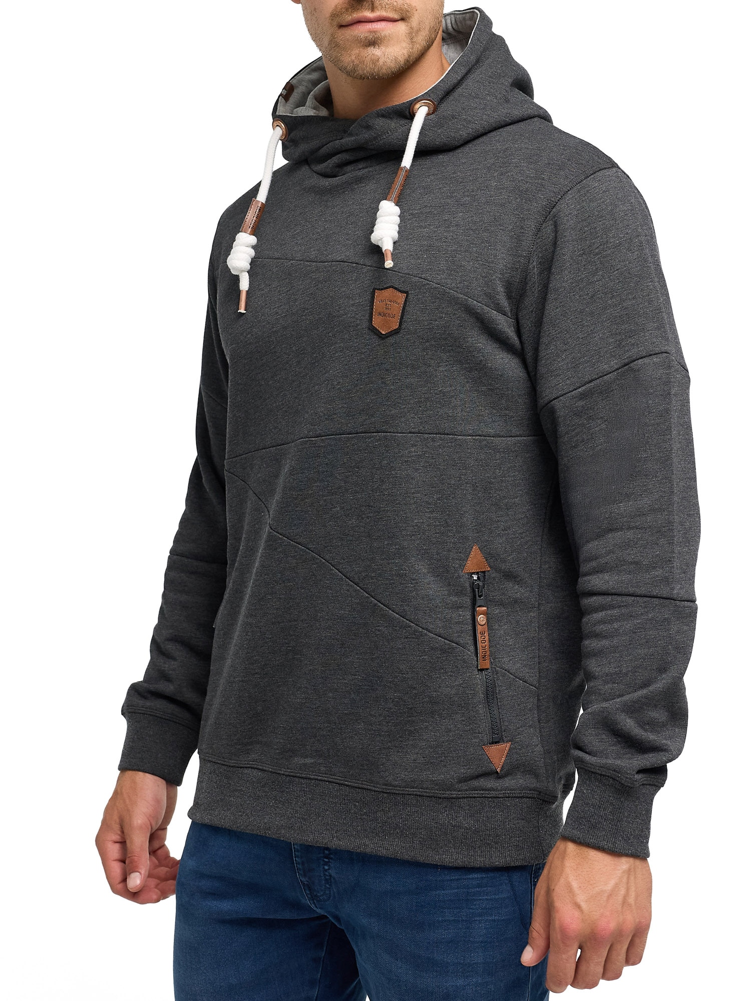 Indicode Kapuzensweatshirt »INAix«, Baumwollmischung, regular fit
