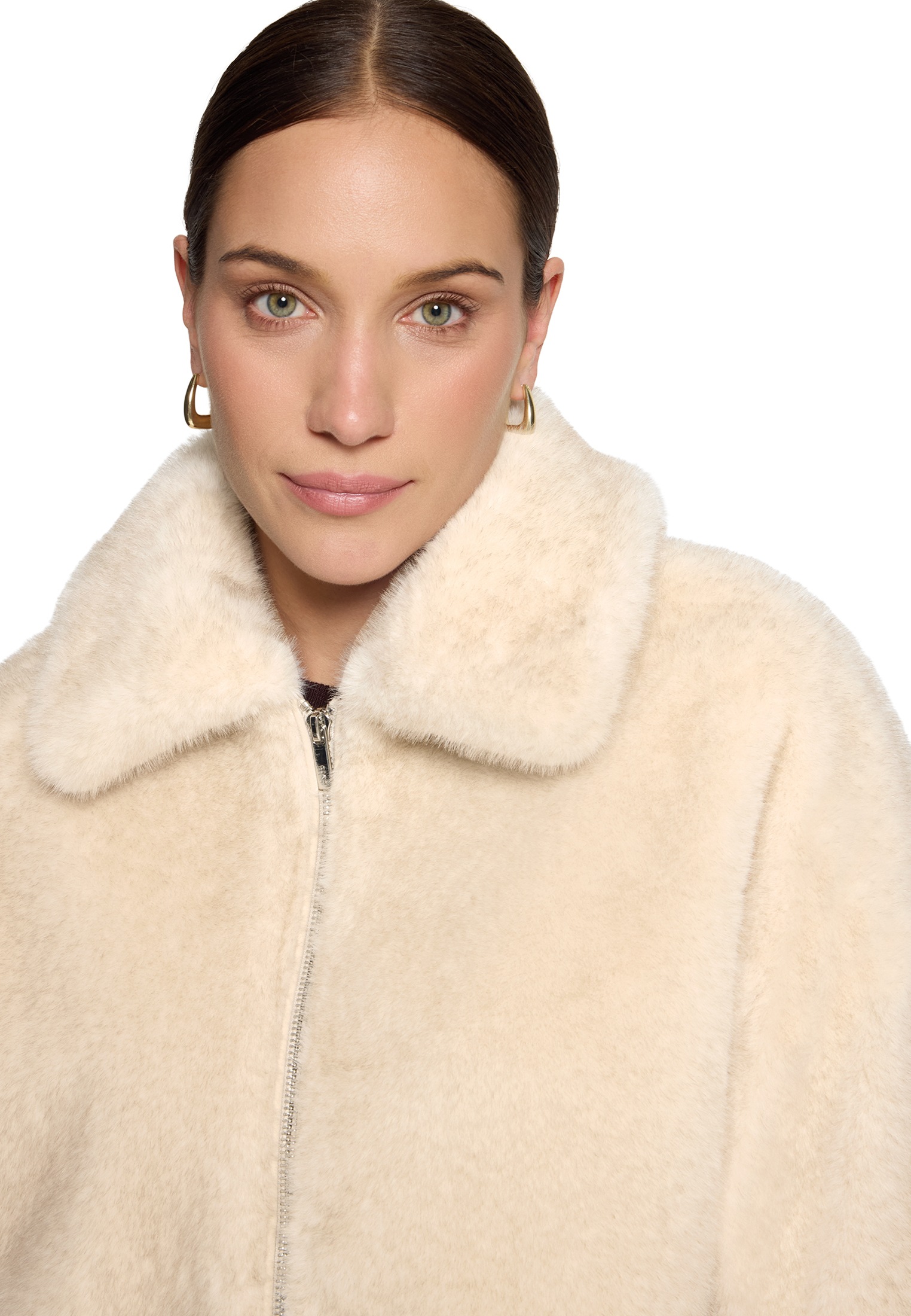 Zero Plüschjacke »Plüschjacke mit Reißverschluss«