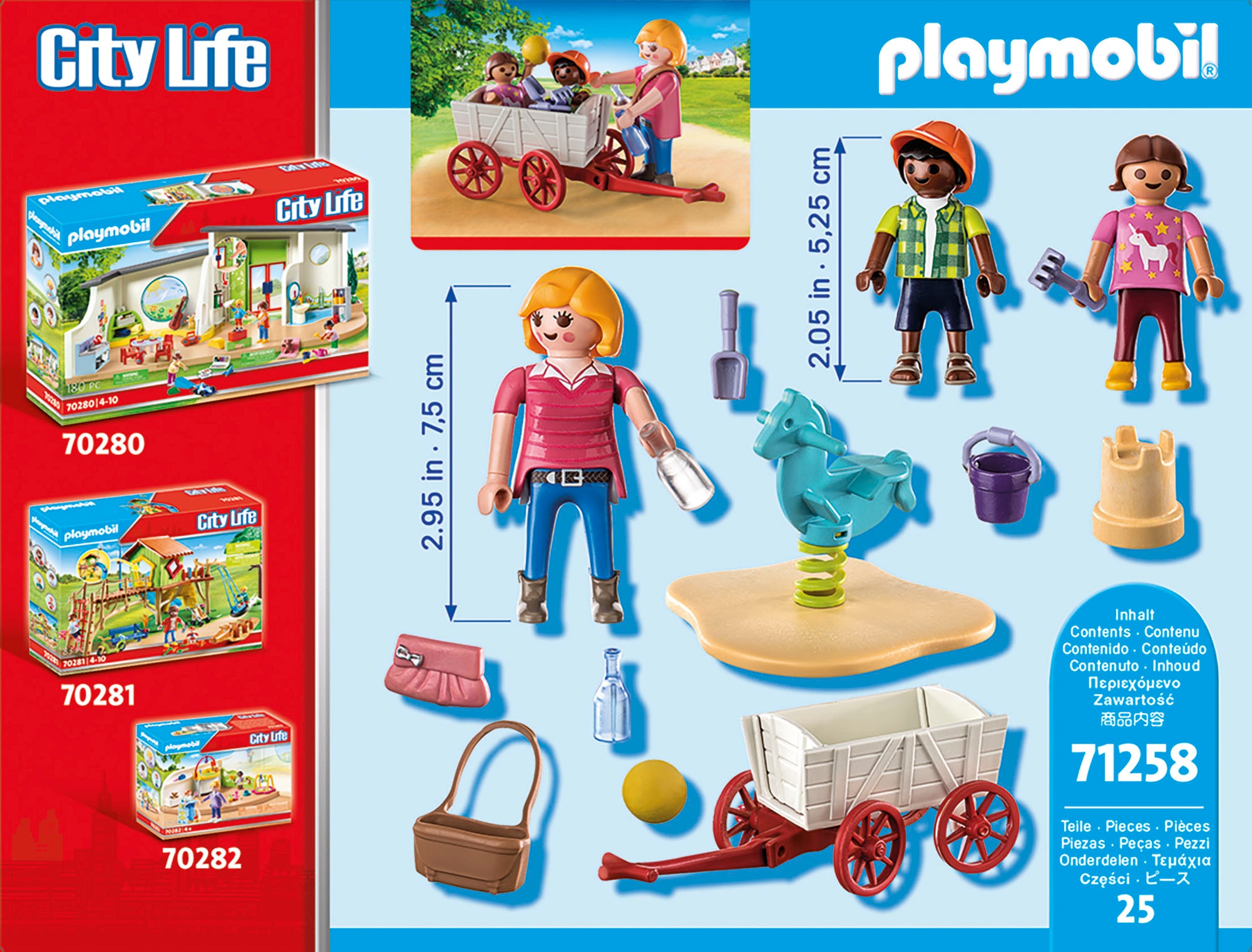Playmobil® Konstruktions-Spielset »Starter Pack, Erzieherin mit Bollerwagen (71258), City Life«, (25 St.), Made in Europe