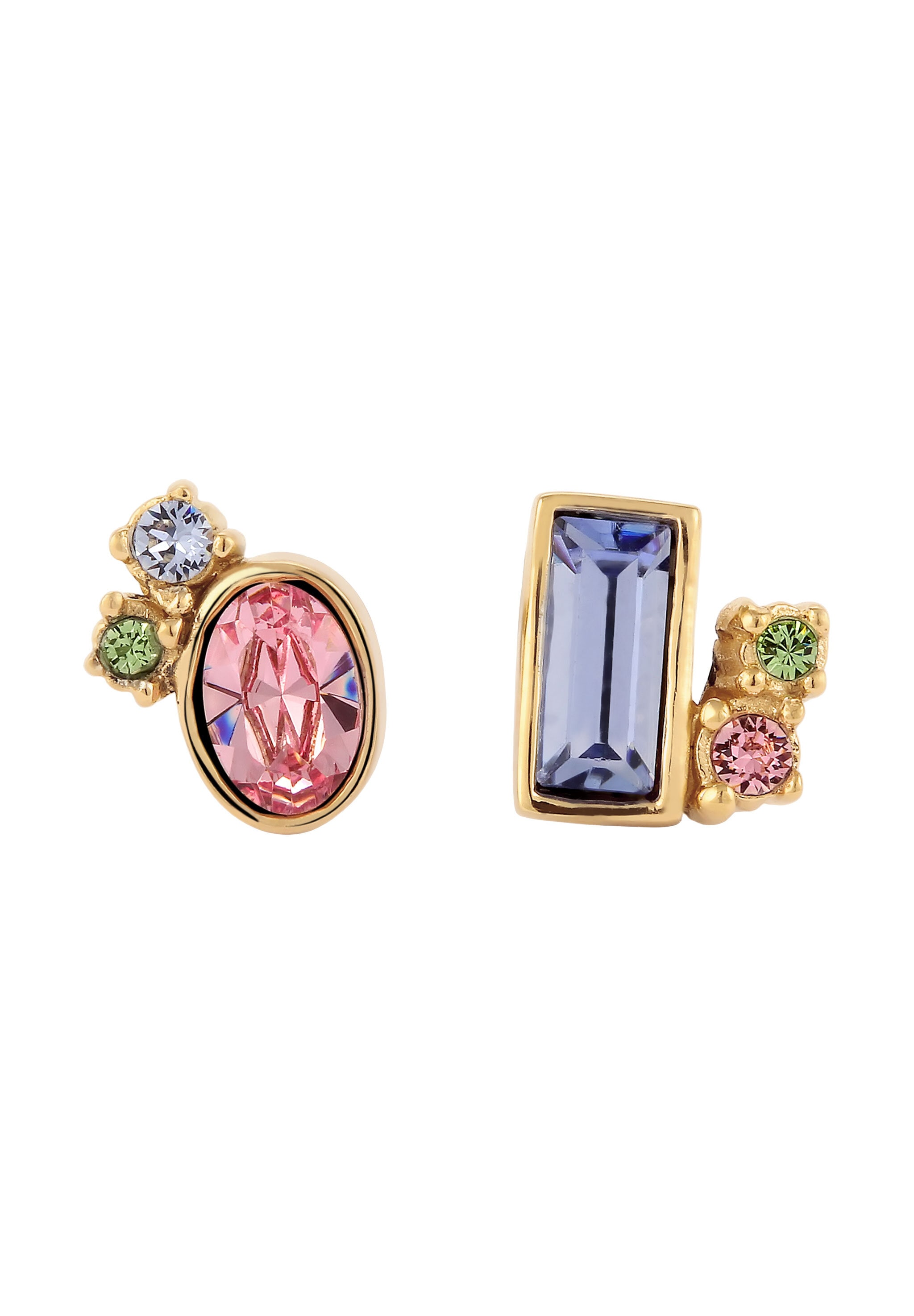 Elli Paar Ohrstecker »Ohrringe Ohrstecker Glas Kristalle Rosa Blau 925 Sterling Silber«
