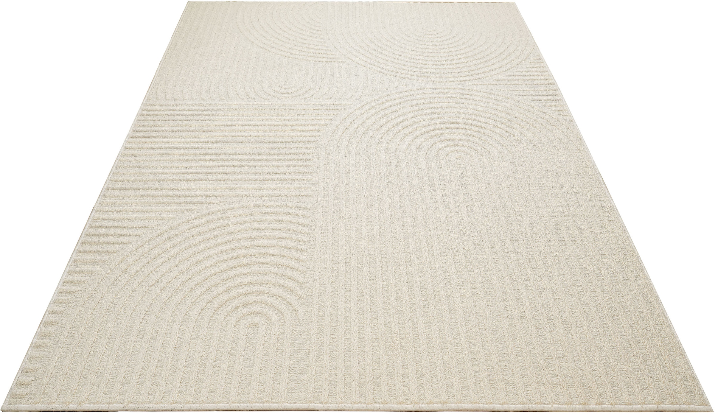 my home Teppich »Jola Hoch-Tief-Design, Scandi-Look, Zen«, rechteckig, 7 mm Höhe, Boho, Modern, 3D, Wohnzimmer, Schlafzimmer, wasserabweisend