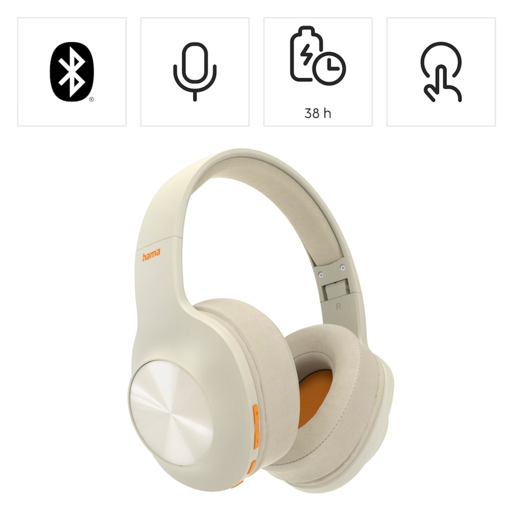 Hama Bluetooth-Kopfhörer »Bluetooth® Kopfhörer Over Ear ohne Kabel, Bass Boost, faltbar kabellos«, A2DP Bluetooth-AVRCP Bluetooth-HFP-HSP, Sprachsteuerung