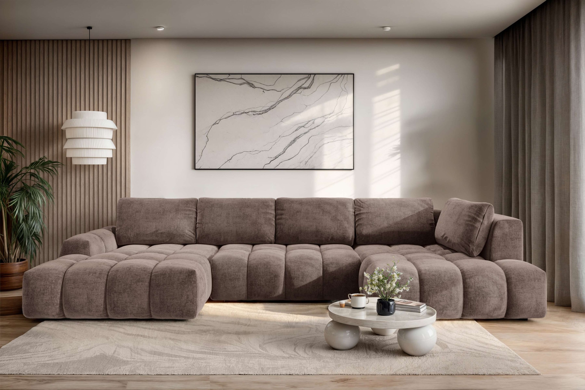 OTTO home Wohnlandschaft »AZITA U-Form, Breite 363 cm - OTTO. Verlässliche Qualität.« wahlweise als Schlafsofa mit Bettkasten, Bubble-Optik