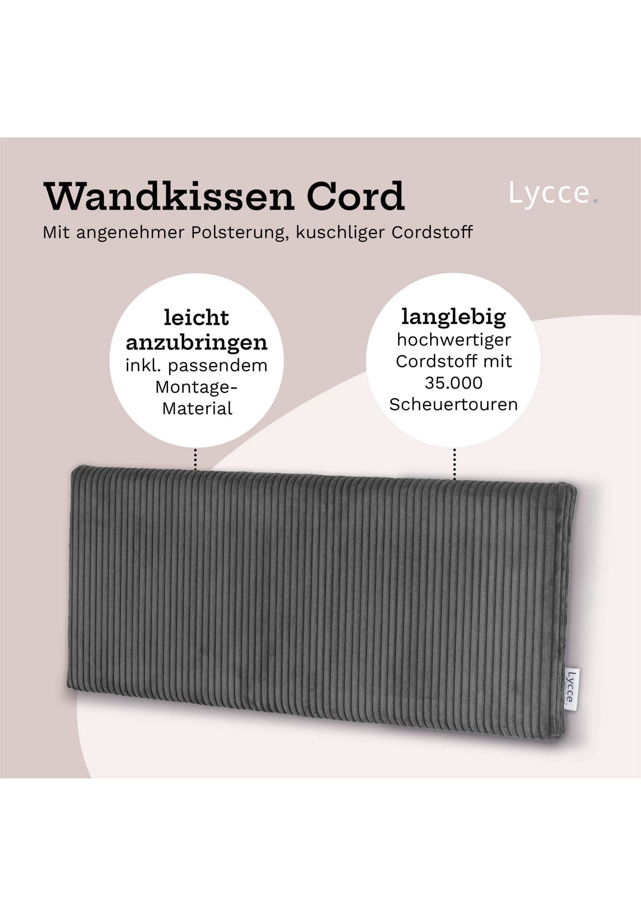 Lycce Rückenkissen »Wandkissen Wandkissen Cord 1er Pack«