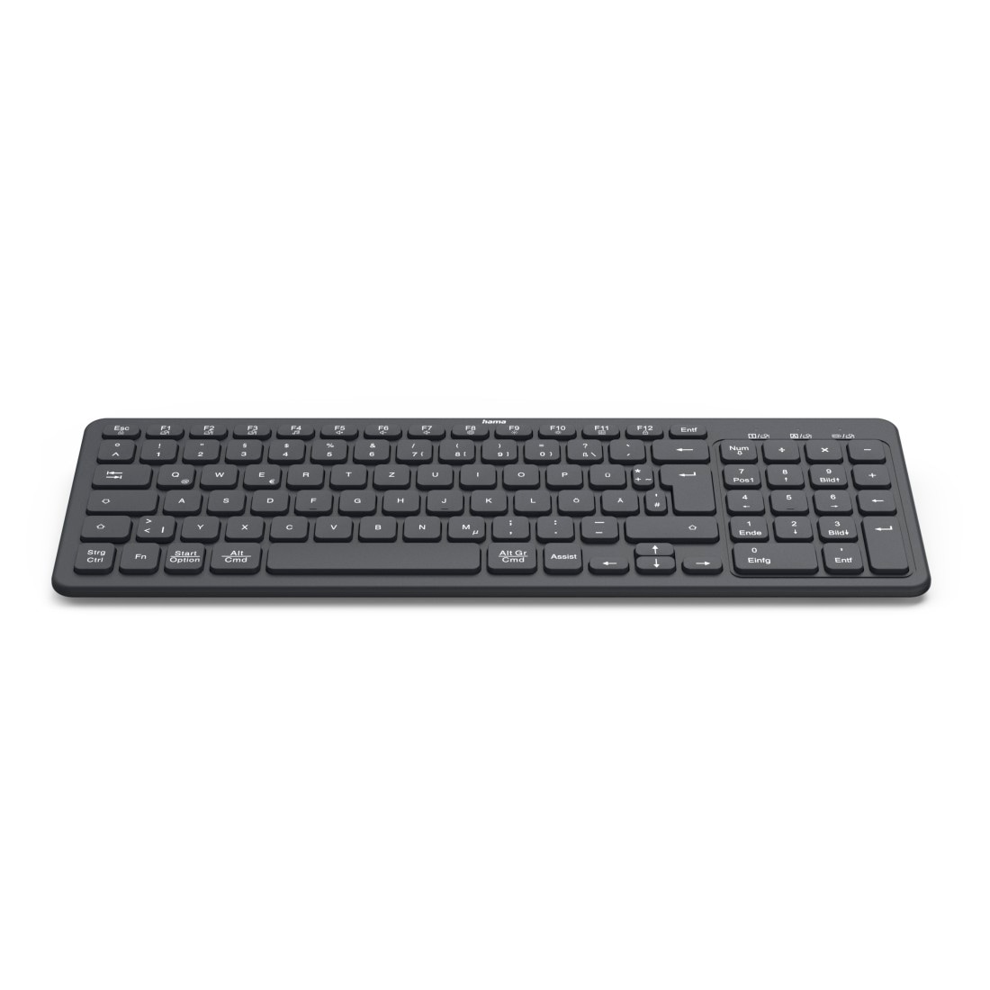 Hama Tastatur »Tastatur WK-300 (kabellos, QUERTZ, Multi-Device)« (ausklappbare Füße)