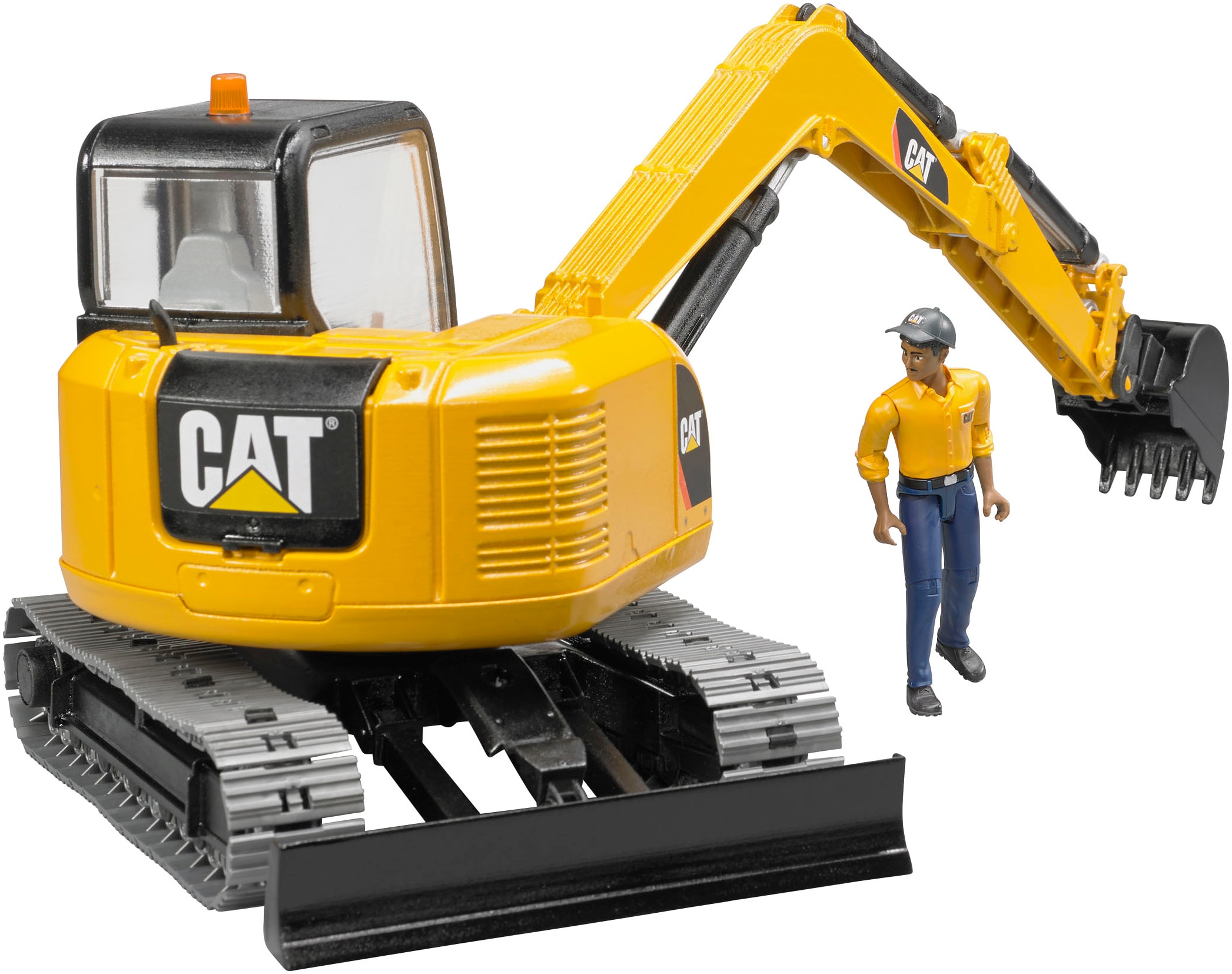 Bruder® Spielzeug-Bagger »Cat Minibagger 35 cm mit Bauarbeiter (02466)« Made in Europe