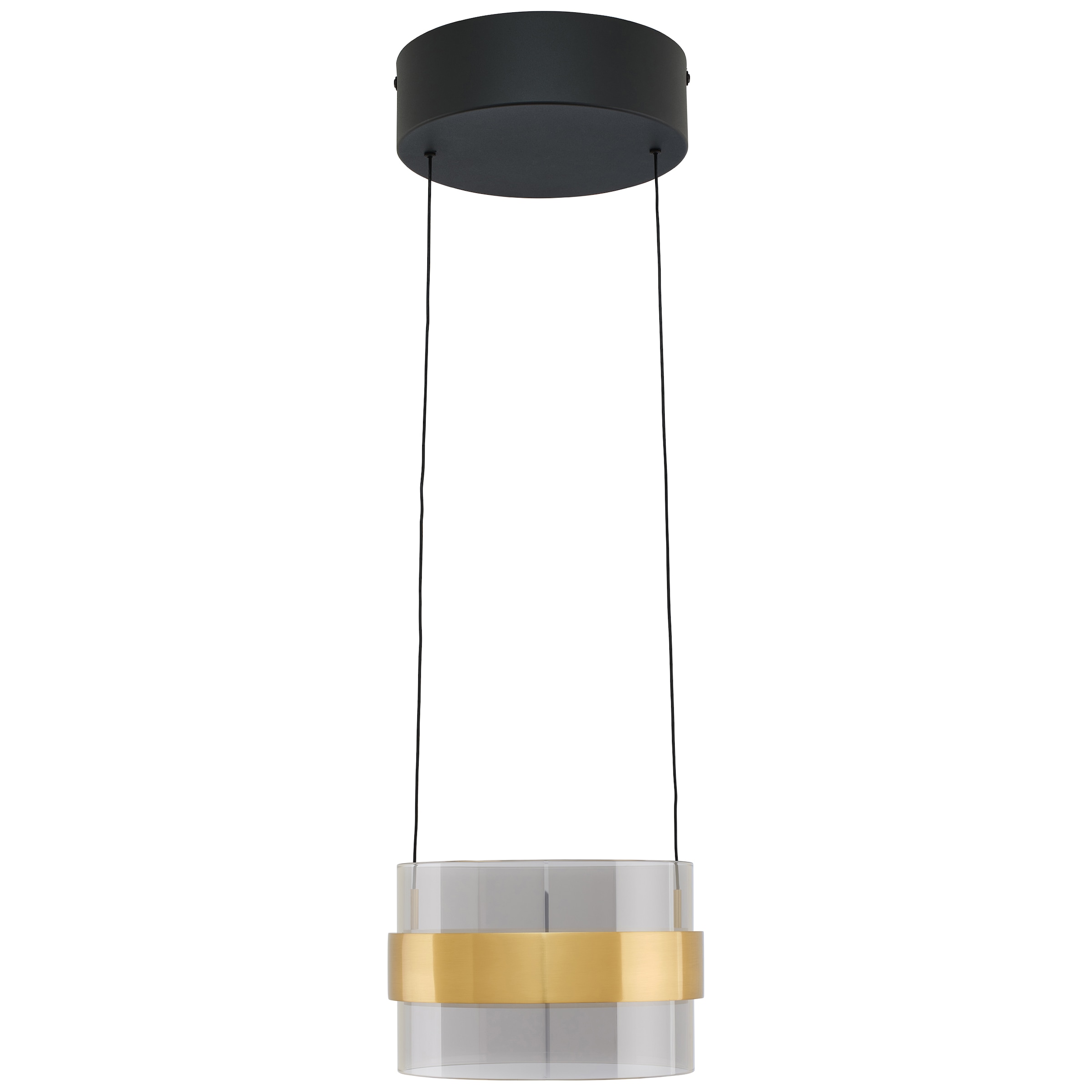 lumiCouture LED Pendelleuchte »Inside« LED-Modul 1 Stk. Warmweiß 2700 K, Metall/Glas, messingfarben/Rauchglas