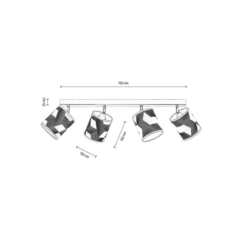 BRITOP LIGHTING Deckenleuchte »ESPACIO«, 4 flammig-flammig