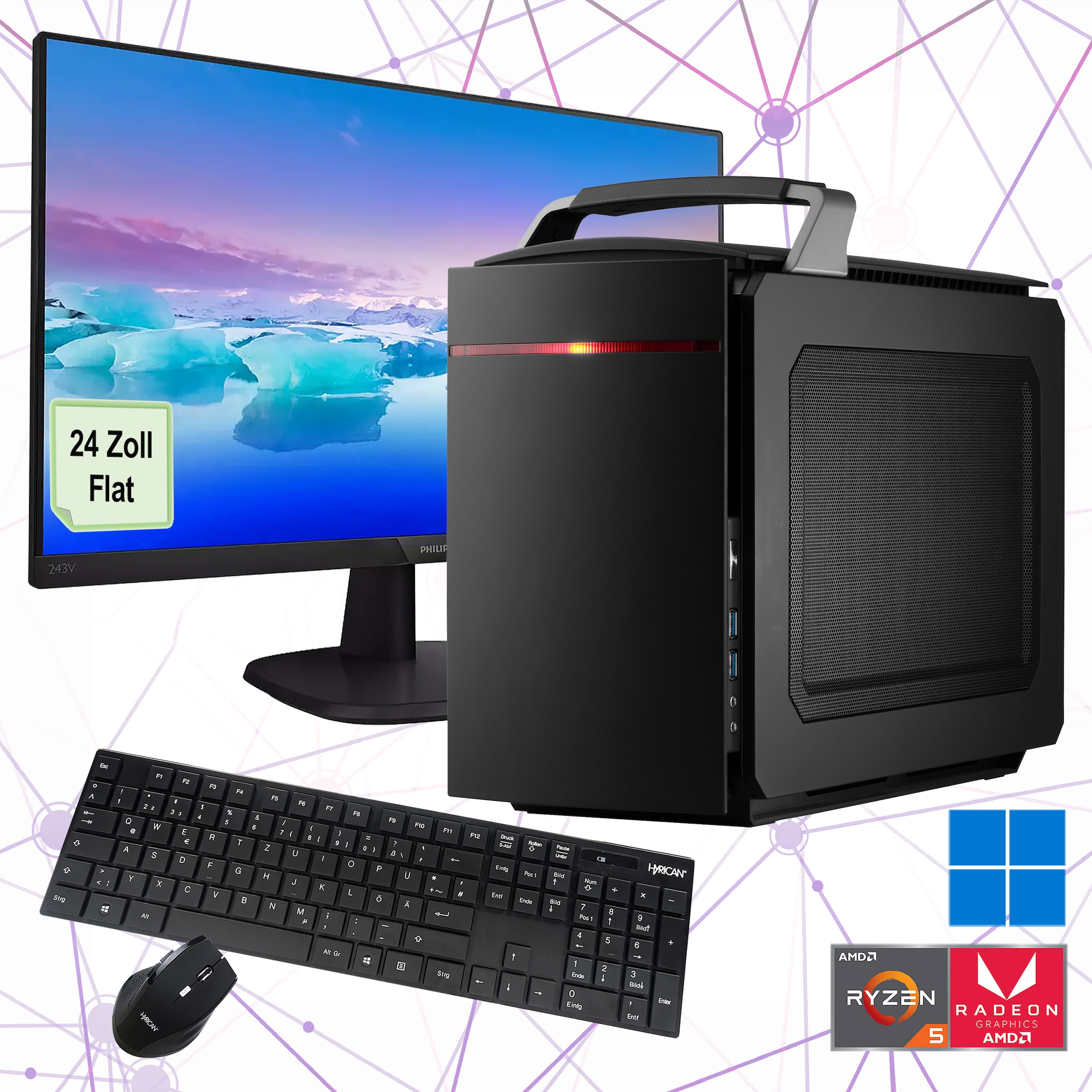 PC-Komplettsystem »Multimedia-PC SET2469«, Win 11, inklusive Philips V-Line 243V7QDAB...