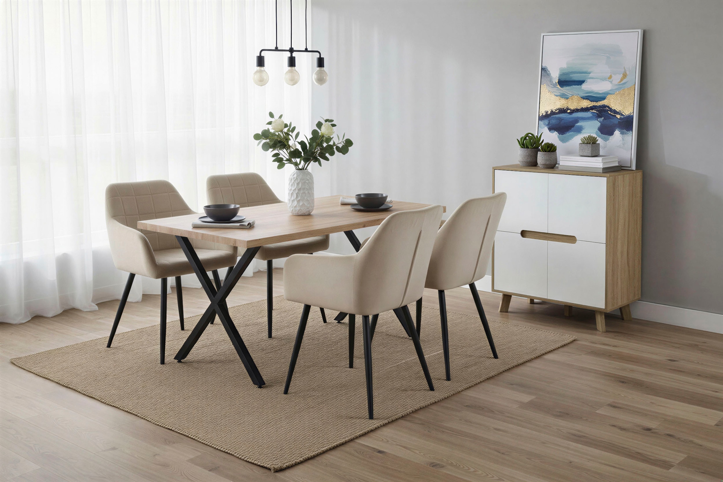 INOSIGN 4-Fußstuhl (Set) 2 Stk.mit Quadratsteppung innen