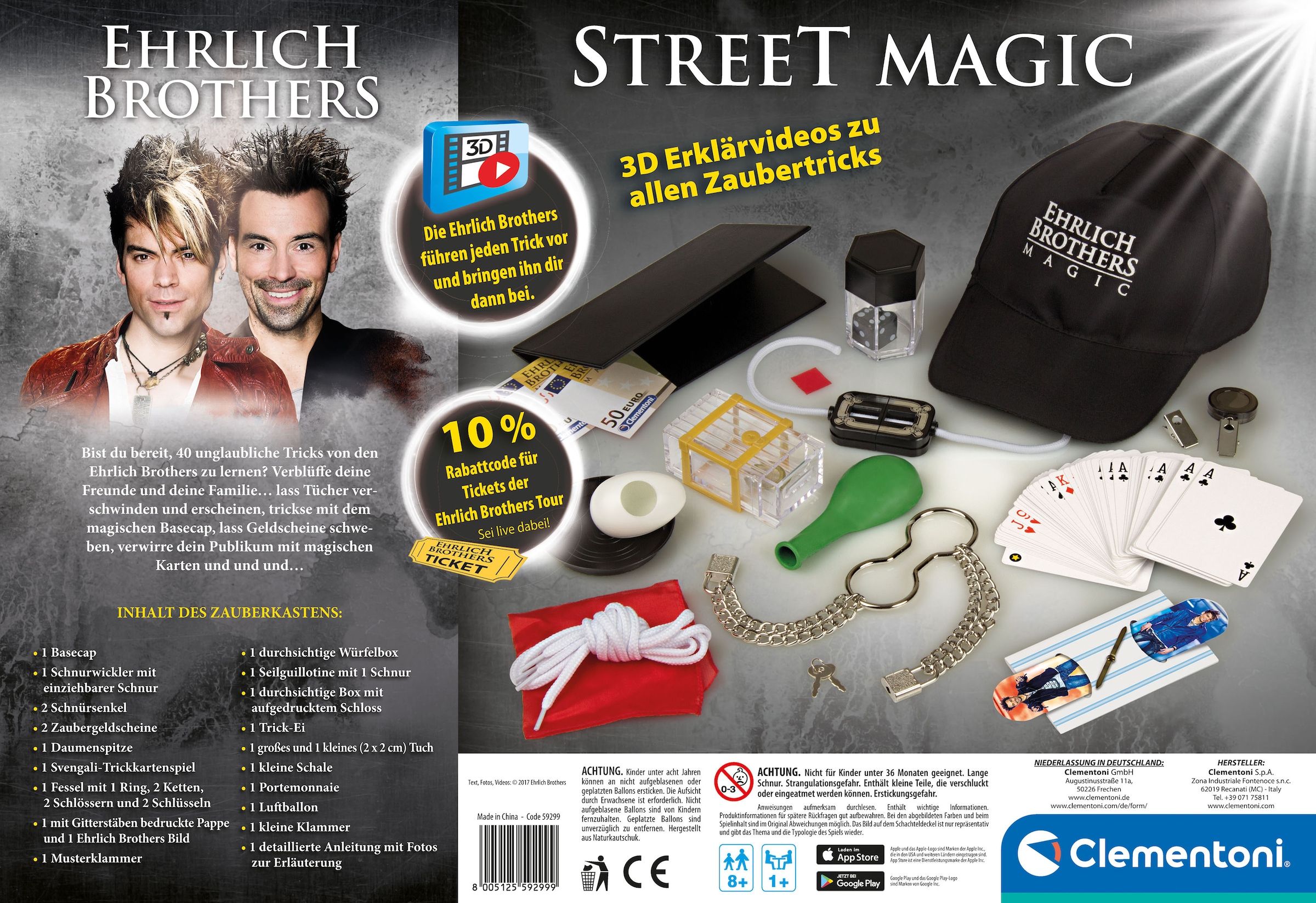 Clementoni® Zauberkasten »Ehrlich Brothers, Street Magic«