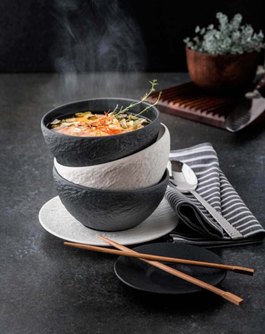 Villeroy & Boch Suppenteller »Suppen Bol Manufacture Rock Ø 12,5 cm 4er Set schwarz«