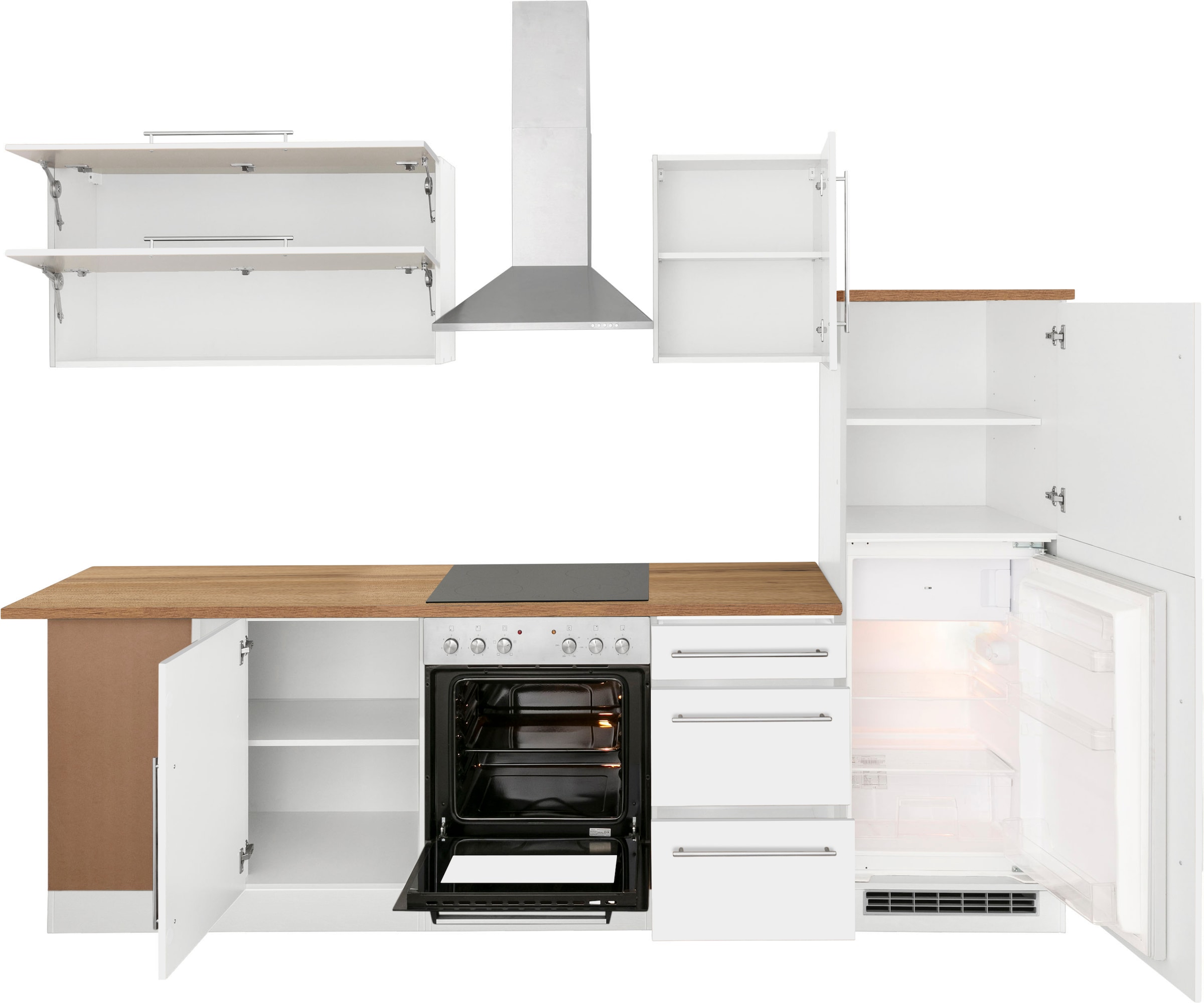 KOCHSTATION Winkelküche »KS-Samos« Stellbreite 280x220 cm, wahlweise mit E-Geräten, mit Arbeitsplatte