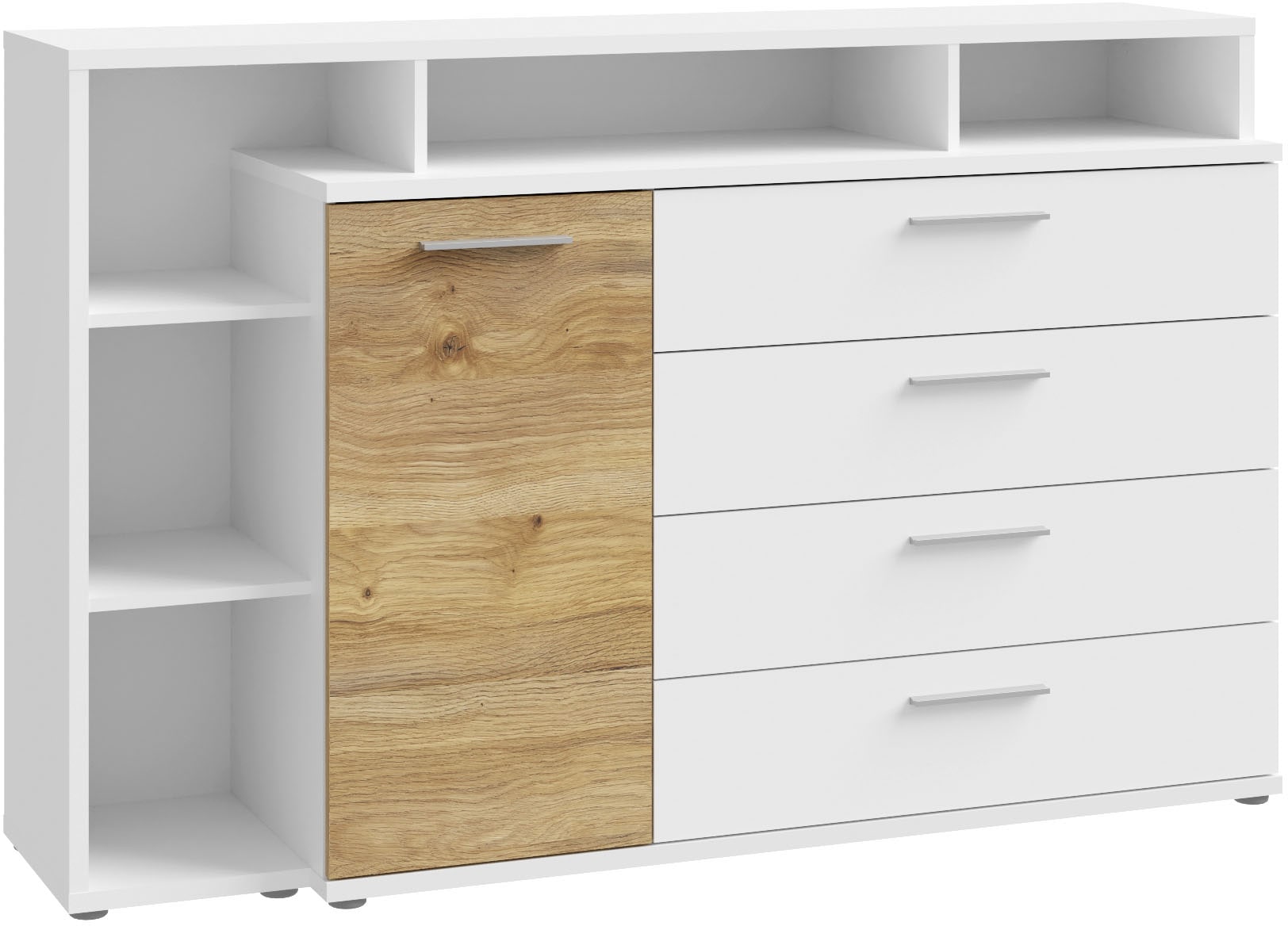 FORTE Kombikommode »MAYACUS«, modernes Sideboard, Stauraum, 4 Schubkästen, trendiges Dekor