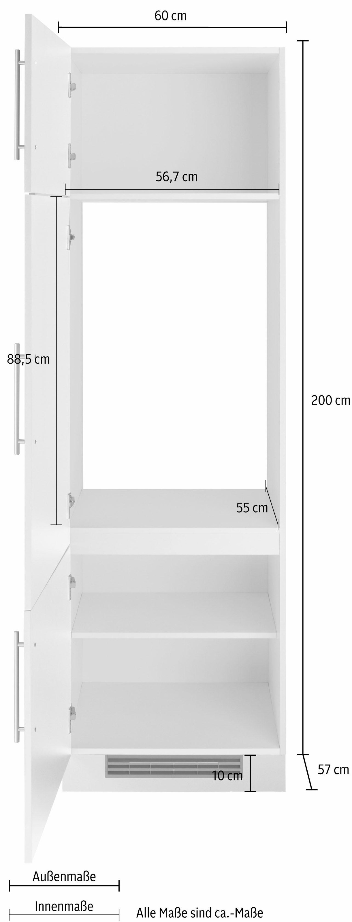 wiho Küchen Kühlumbauschrank »Cali«, 60 cm breit, ohne E-Gerät