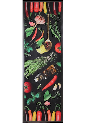 Küchenläufer »CHILI HERBS«, rechteckig, Chili-Kräuter Motiv, Größe 50x150 cm,...