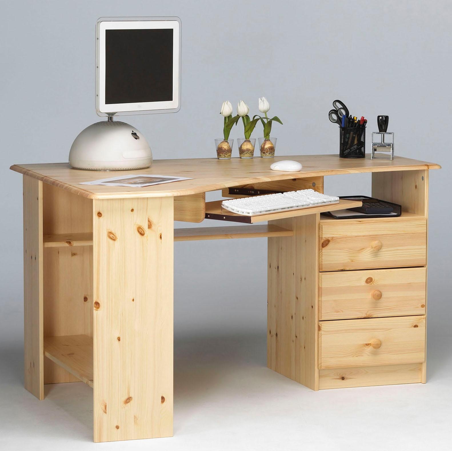 Schreibtisch aus hellem Holz