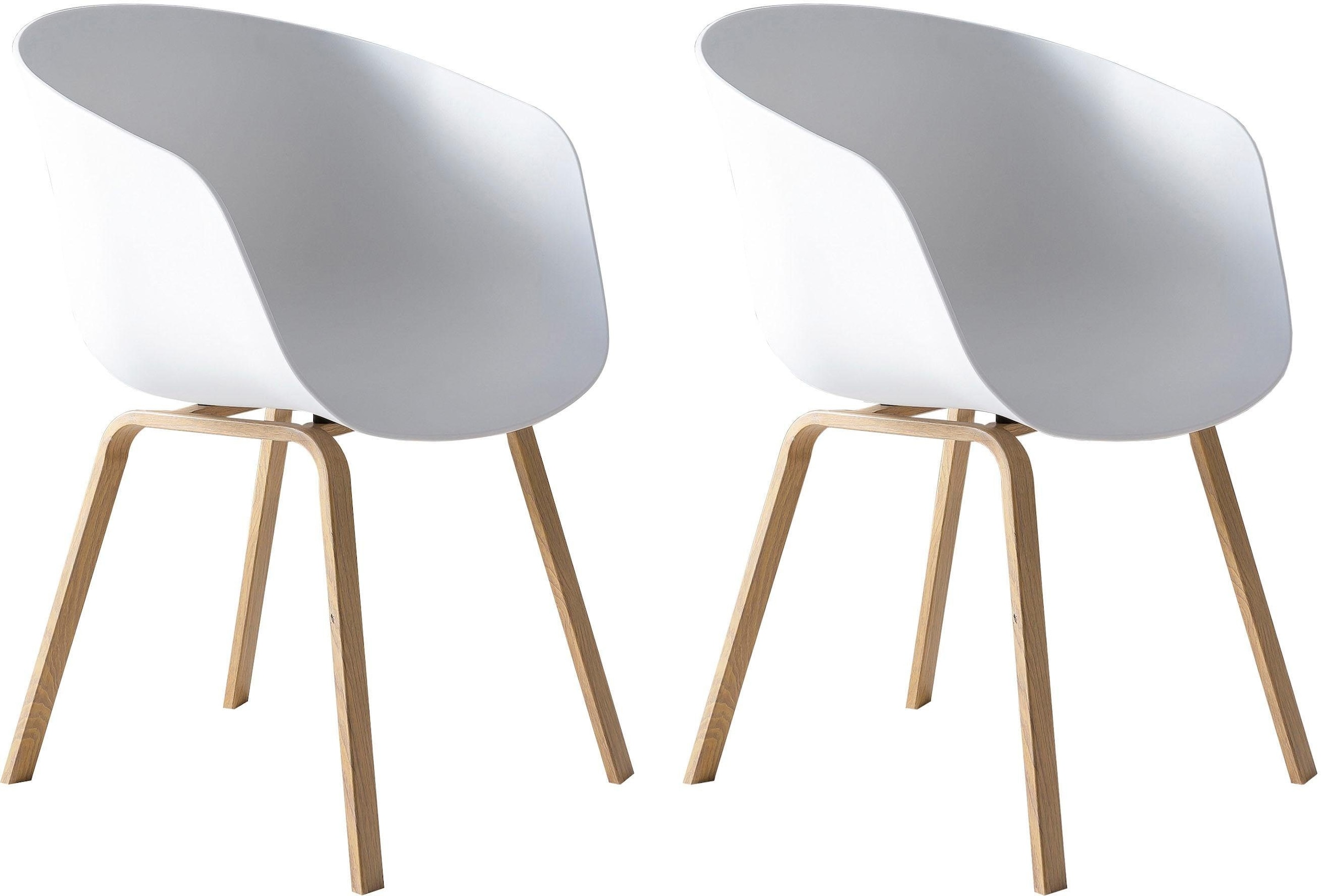 SalesFever Schalenstuhl »Lund Designer Schalenstuhl-Set«, (Set), 2 St., Zweier-Set: Metallbeine mit edler Holzoptik