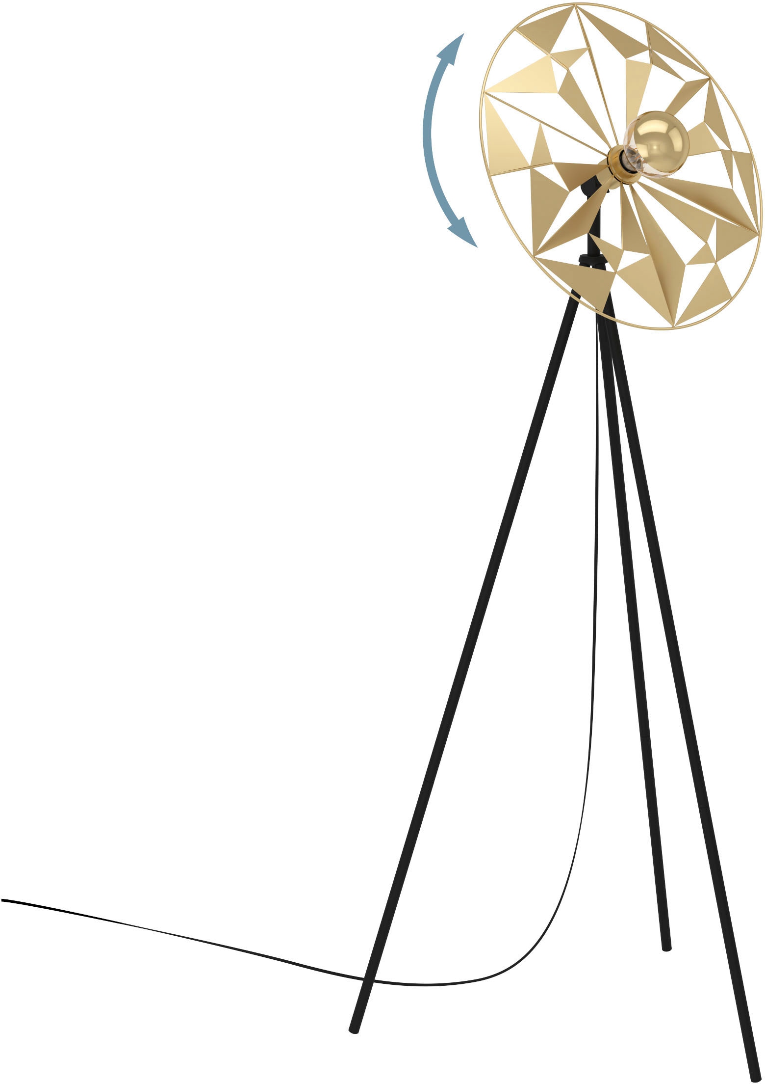 EGLO Stehlampe »CASTANUELO«, Stehleuchte in schwarz und gold aus Stahl -  exkl. E27 - 1X40W online kaufen | mit 3 Jahren XXL Garantie