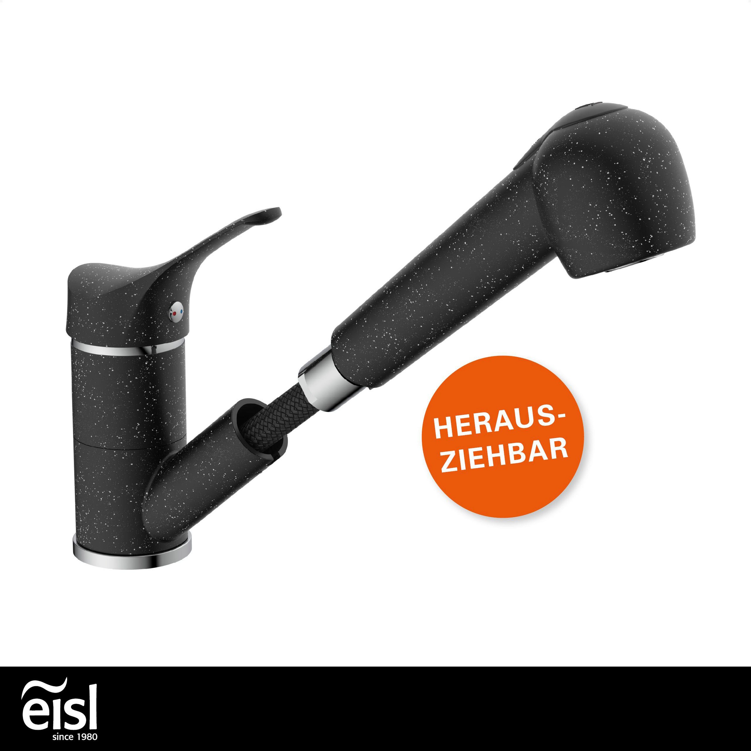 Eisl Spültischarmatur »GRANIT« Niederdruck, herausziehb., 2-fach verstellb., 90° schwenkbar