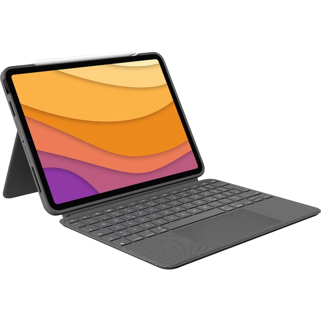 Logitech iPad-Tastatur »Combo Touch iPad Air (4. Gen - 2020) Keyboard Case«, (ausklappbare Füße-Multimedia-Tasten)