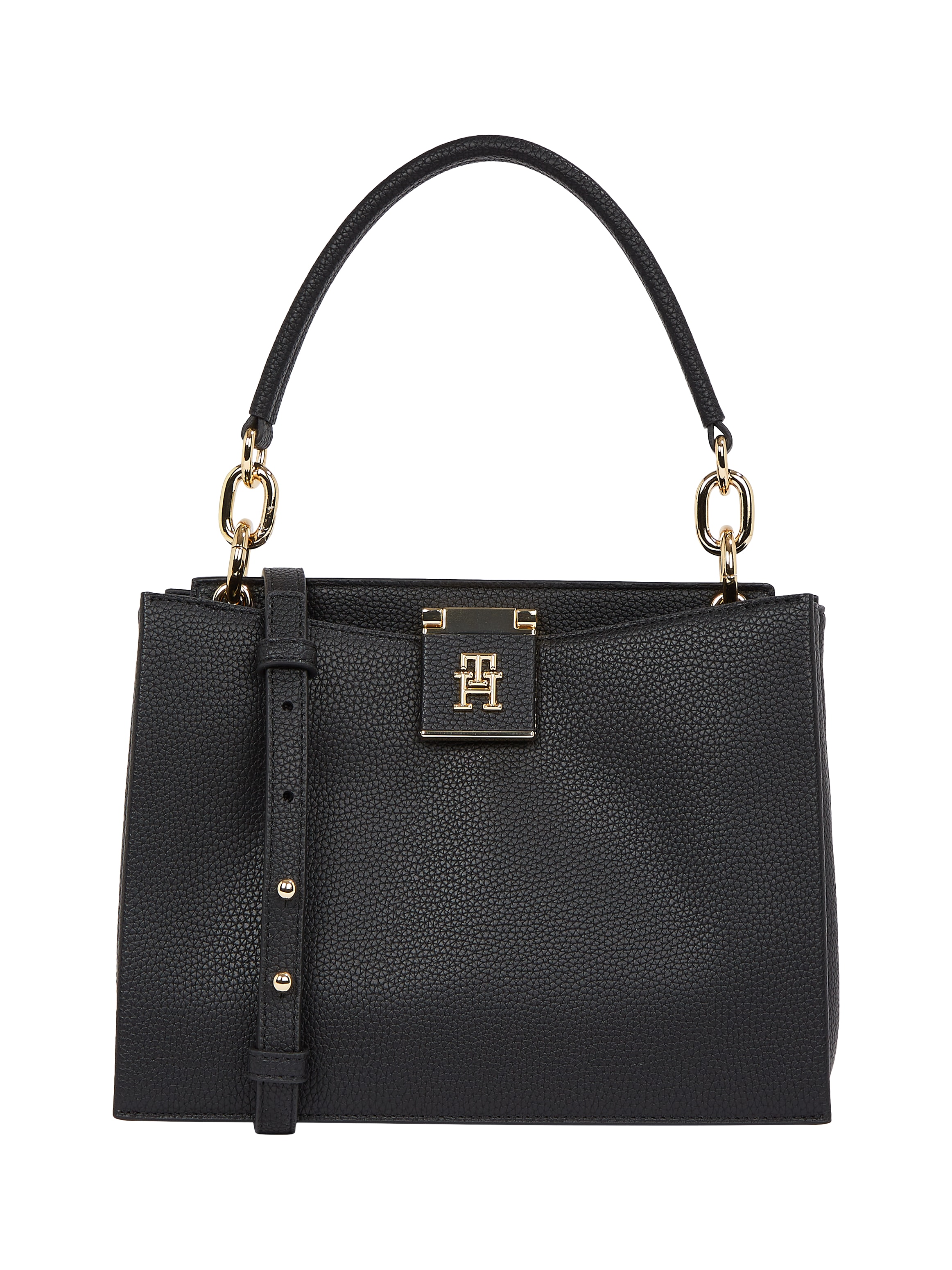 Tommy Hilfiger Tragetasche »TH HER MINI TOTE«, Damen Henkeltasche, Umhängetasche mit goldfarbener Zierkette