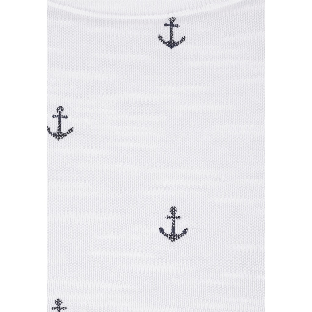 Beachtime T-Shirt, (2er-Pack), mit maritimem Anker-Druck