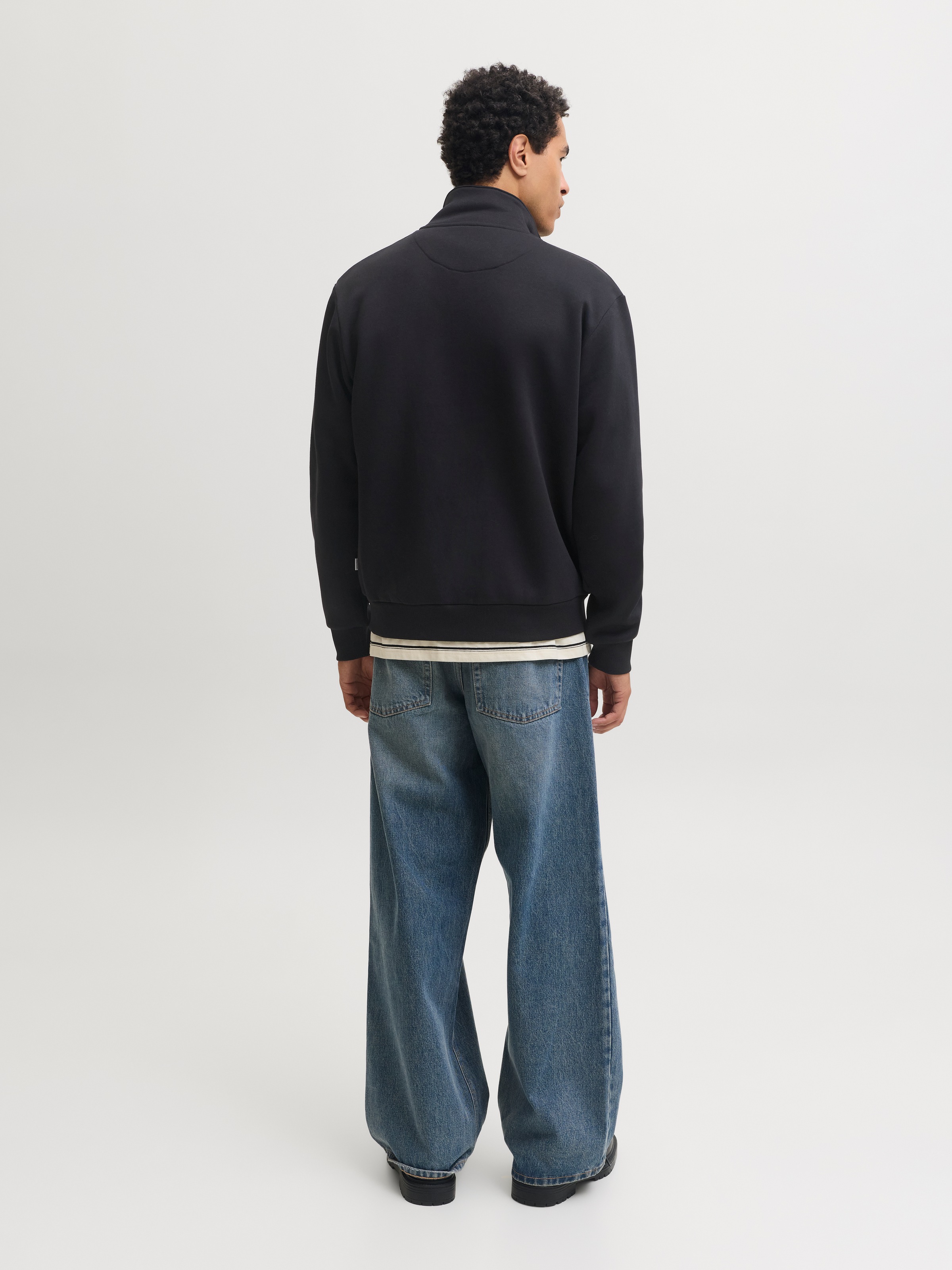 Jack & Jones Sweatjacke »JJEBRADLEY SWEAT ZIP HN NOOS« Materialmix, regular fit