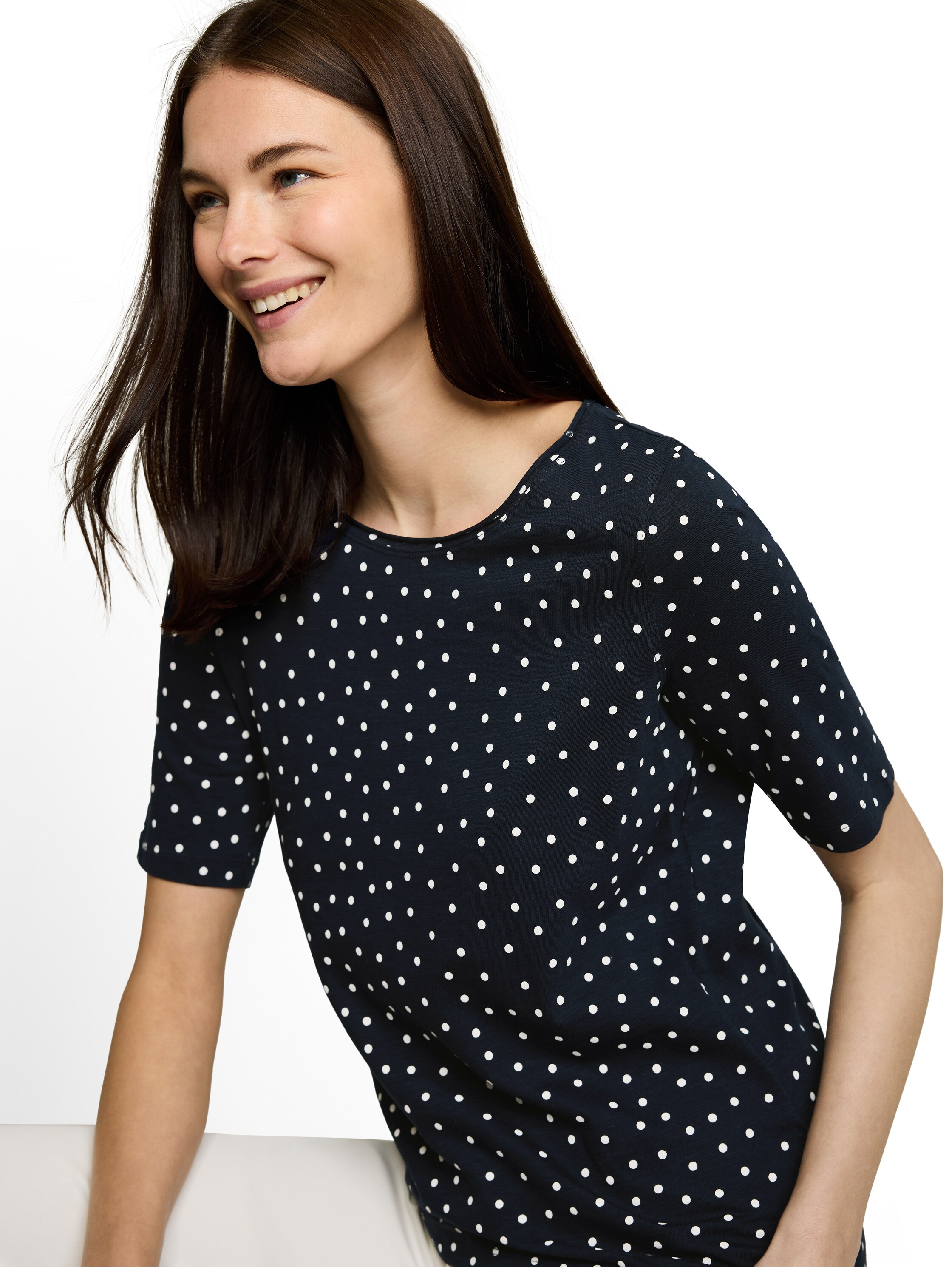 TOM TAILOR Rundhalsshirt Sommershirt mit Punkten