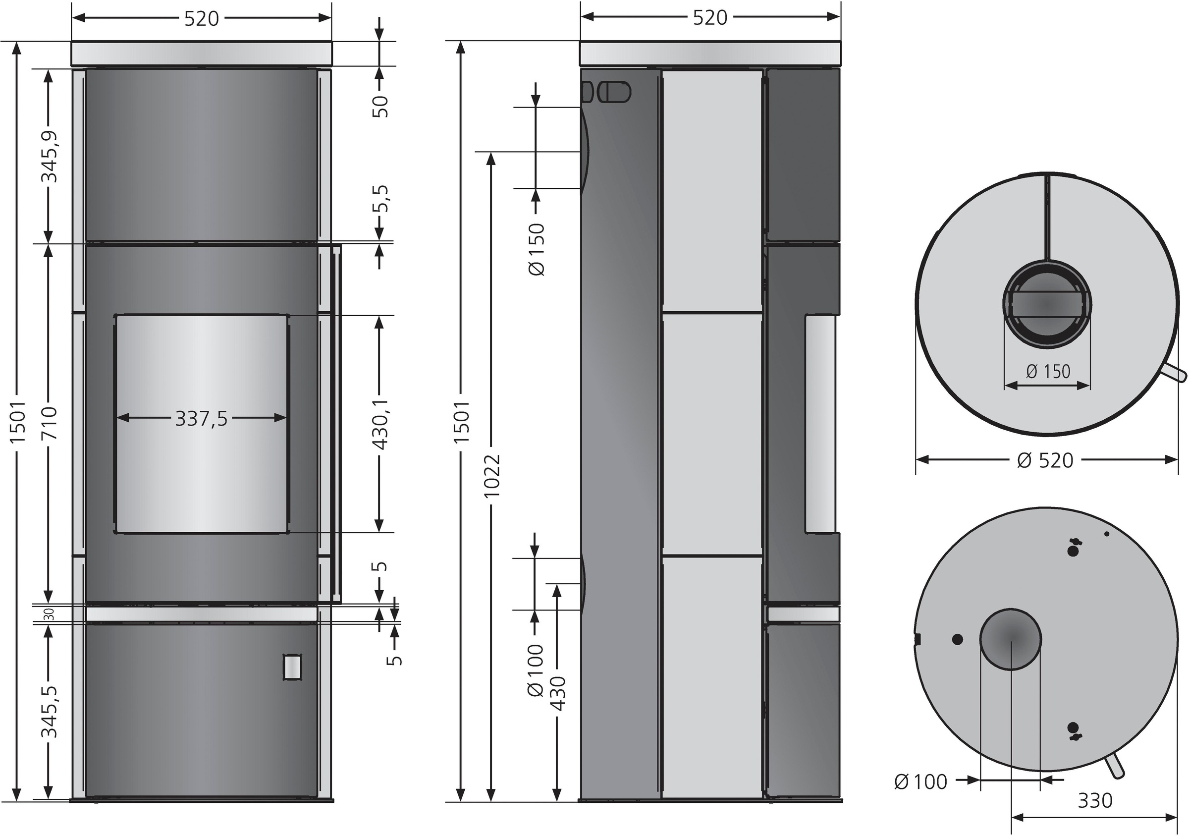 JUSTUS Kaminofen »Faro W+ 2.0«
