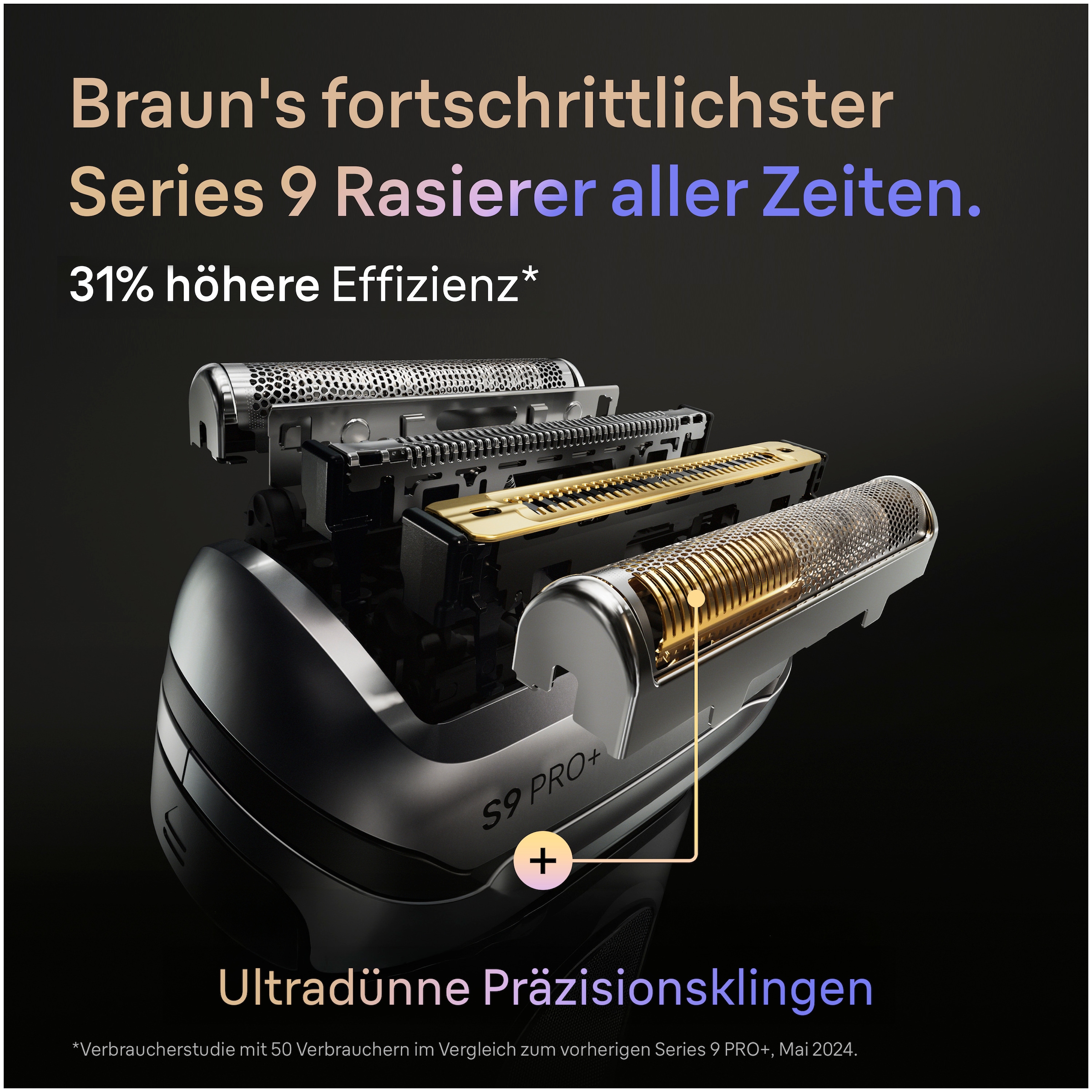 Braun Ersatzscherkopf »Series 9 96M« Kompatibel mit allen Braun Series 9 Rasierern, ORIGINAL vom Hersteller
