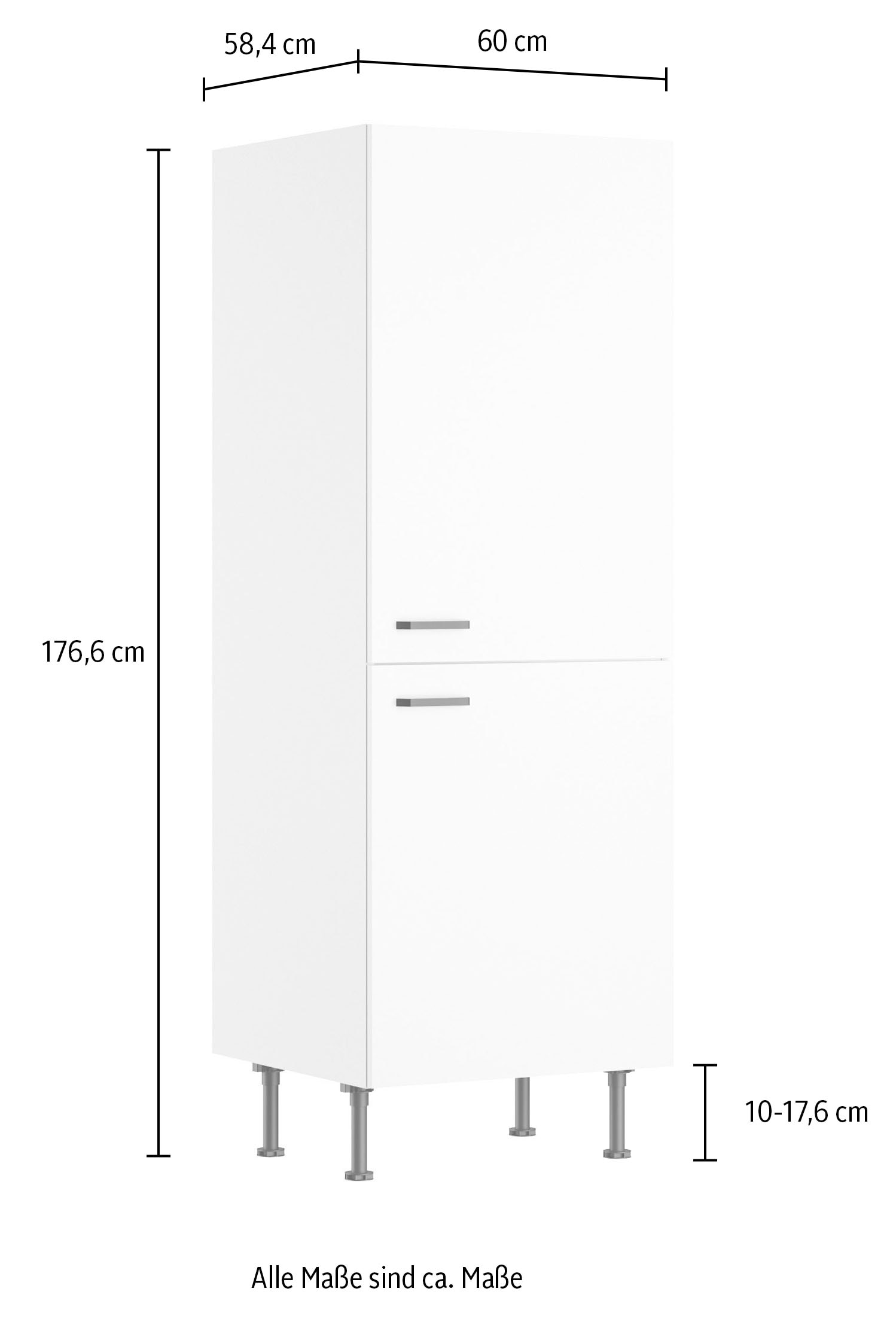 KOCHSTATION Kühlumbauschrank »KS-Paula« 60 cm breit, 176 cm hoch, mit 2 Türen, 1 Einlegeboden