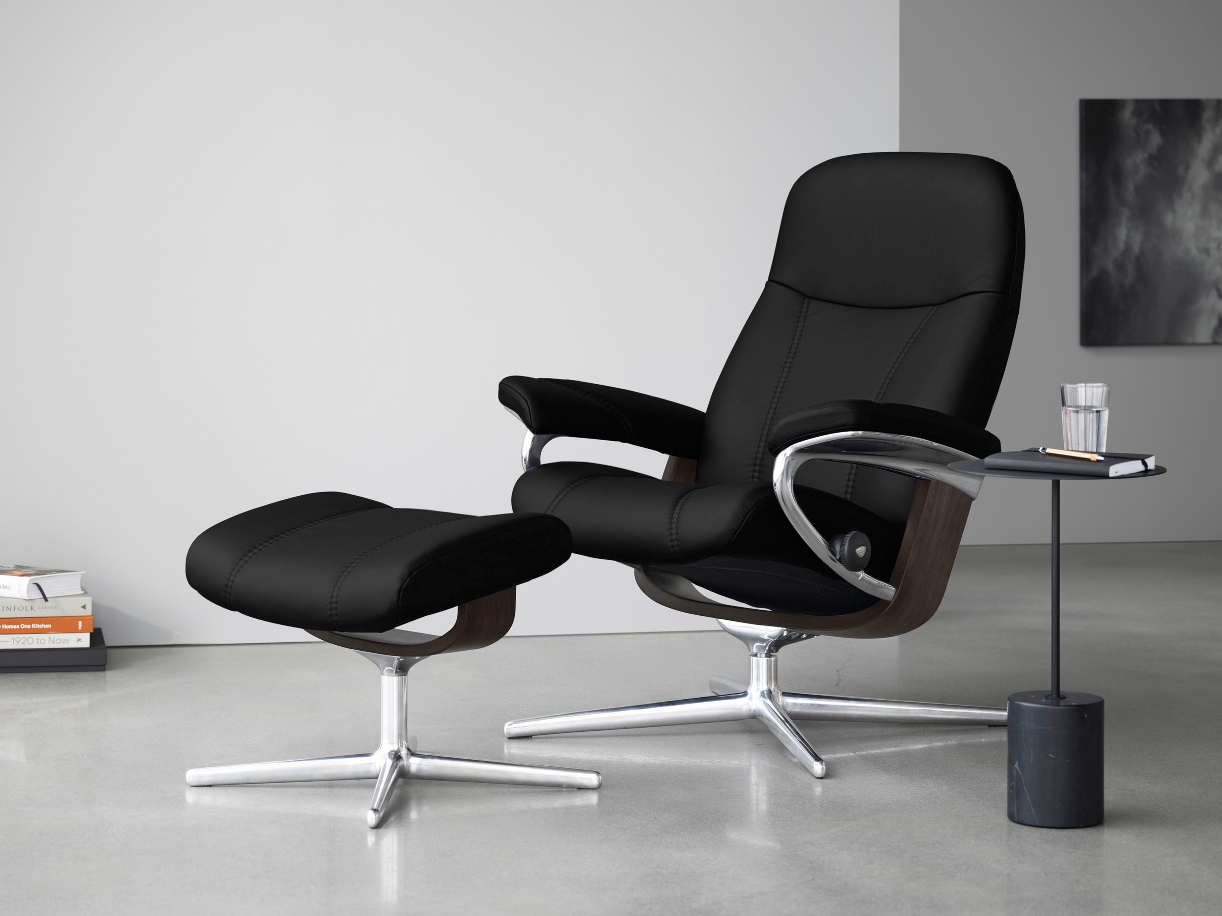 Stressless® Fußhocker »Consul«, mit Cross Base, Größe S, M & L, Holzakzent Wenge