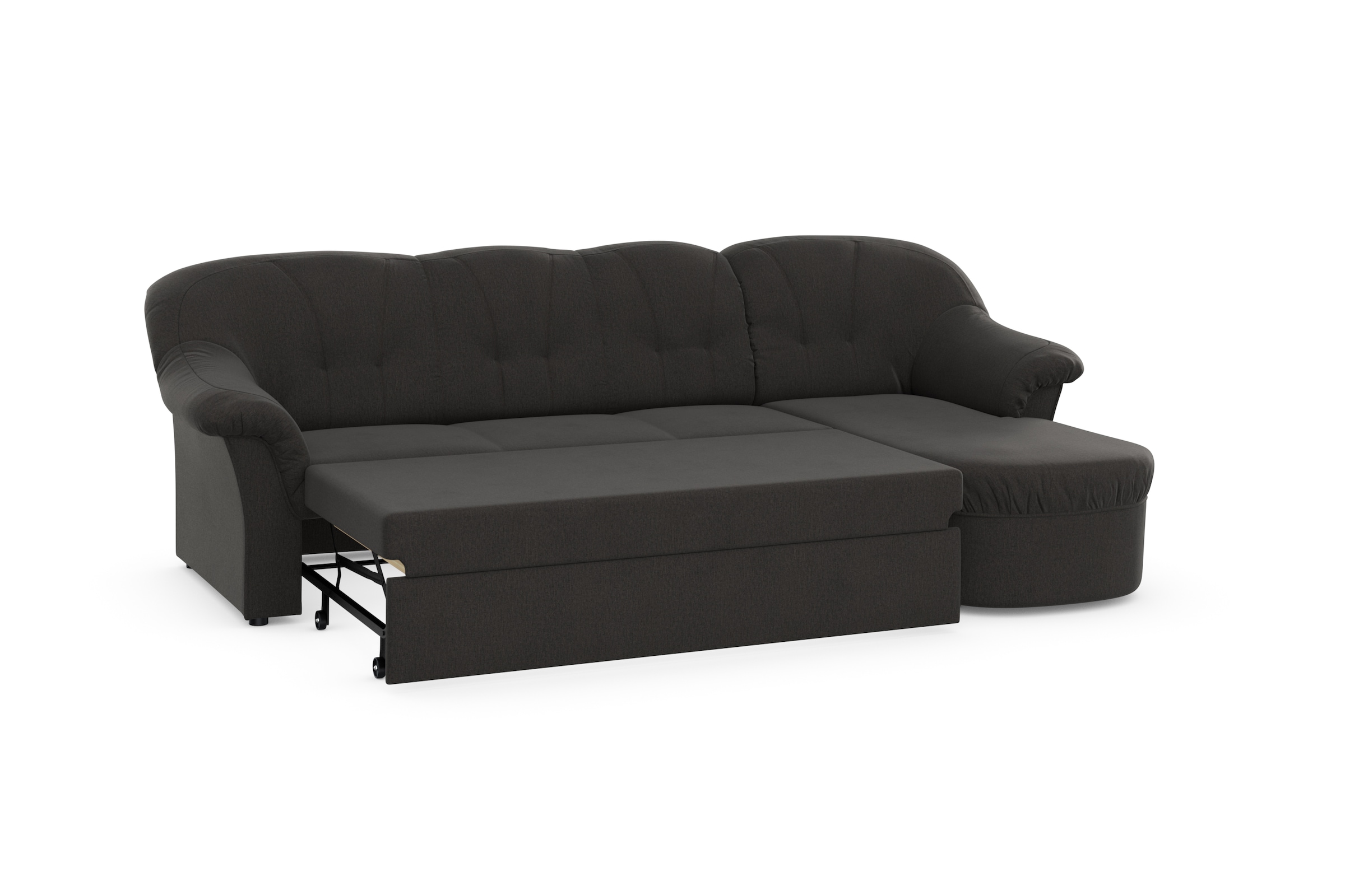 DOMO collection Ecksofa »Pegnitz, elegante Rückensteppung, kompakte Stellmaße 238/141cm, L-Form«, wahlweise mit Bettfunktion