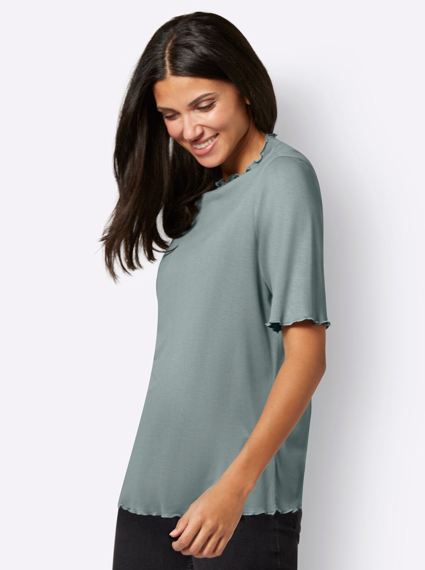 Classic Basics Stehkragenshirt »Kurzarm-Shirt«, (1 tlg.)