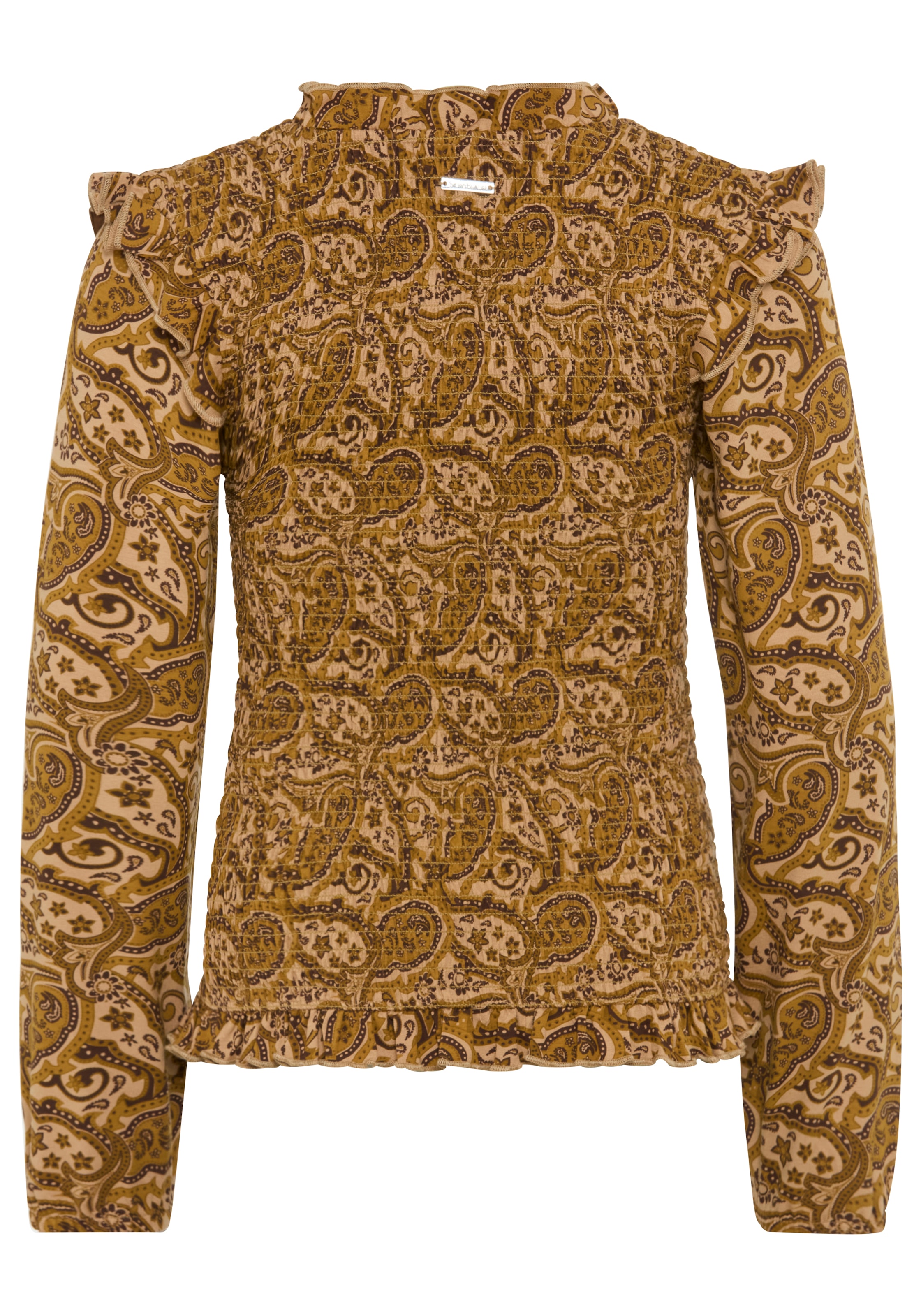 Bruno Banani Langarmshirt »Viskose-Shirt im Allover-Design und Smoke-Effekt« Allover-Shirt aus weicher Viskose, extra eng geschnitten